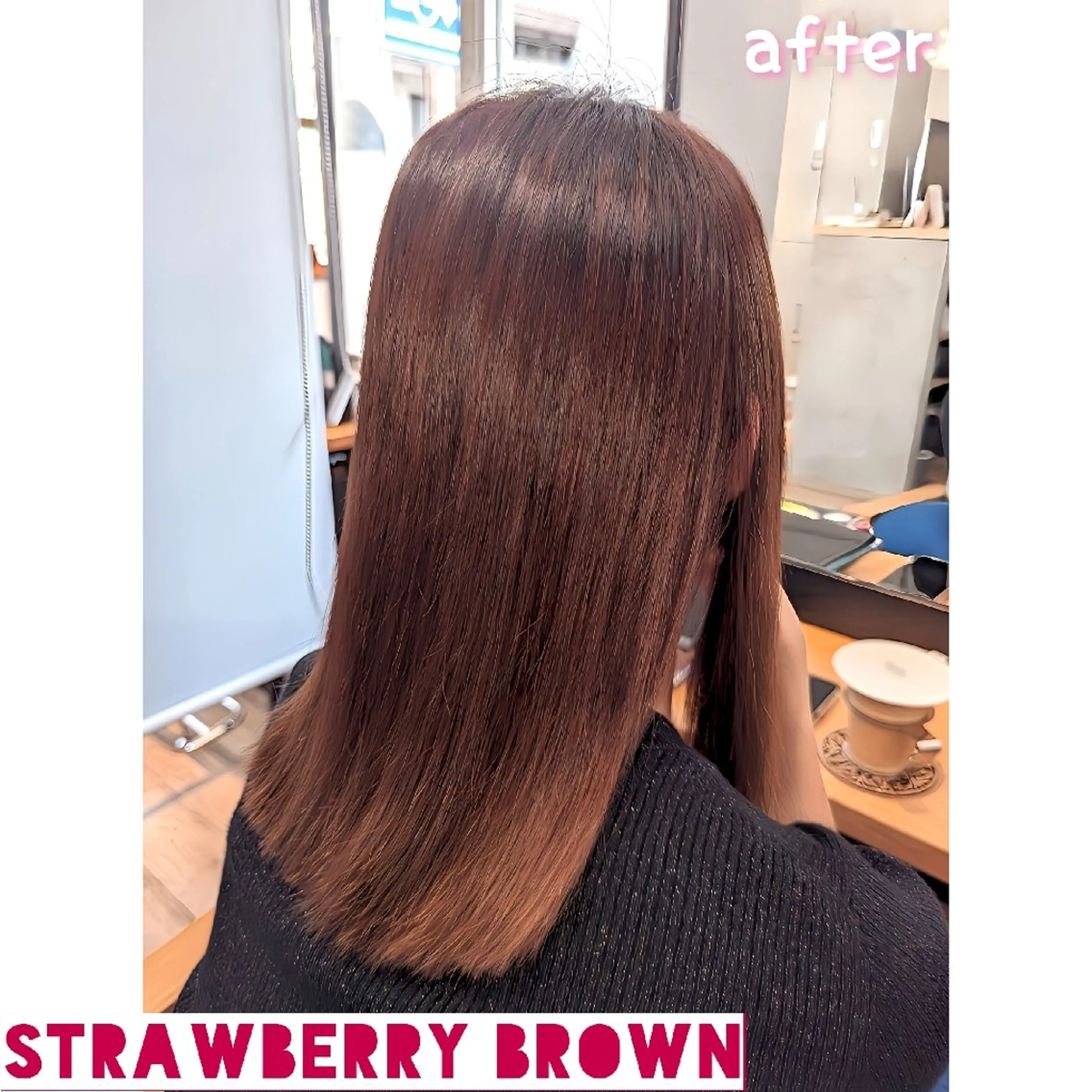 カラー セミロング ブラウンカラー ピンクカラー 縮毛矯正 ヘアカラー Kokeshi/吹上 /Rymlhairのヘアスタイル