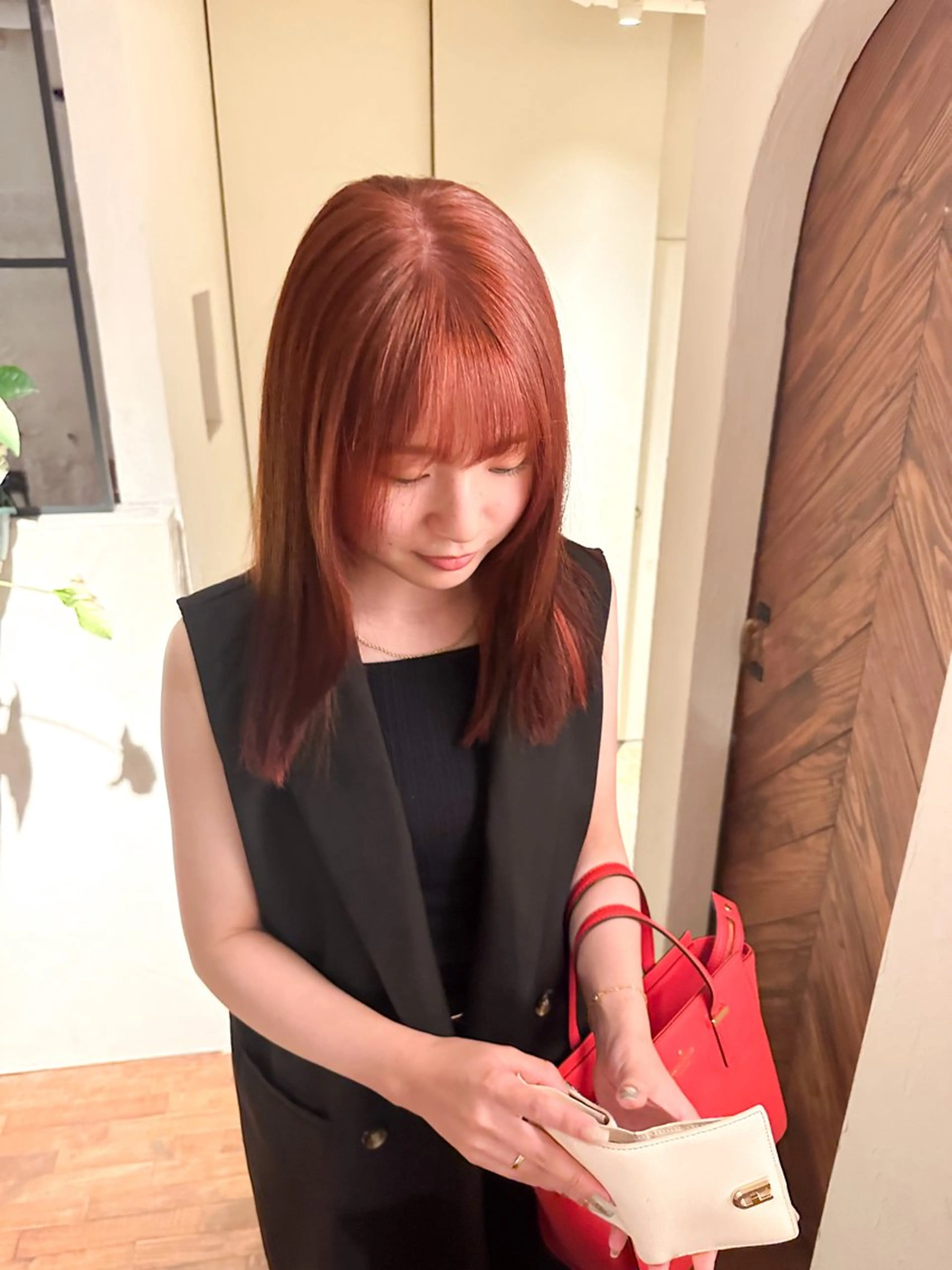 セミロング カラー ヘアアレンジ 🤎ono/ 切りっぱなしボブ🤎のヘアスタイル