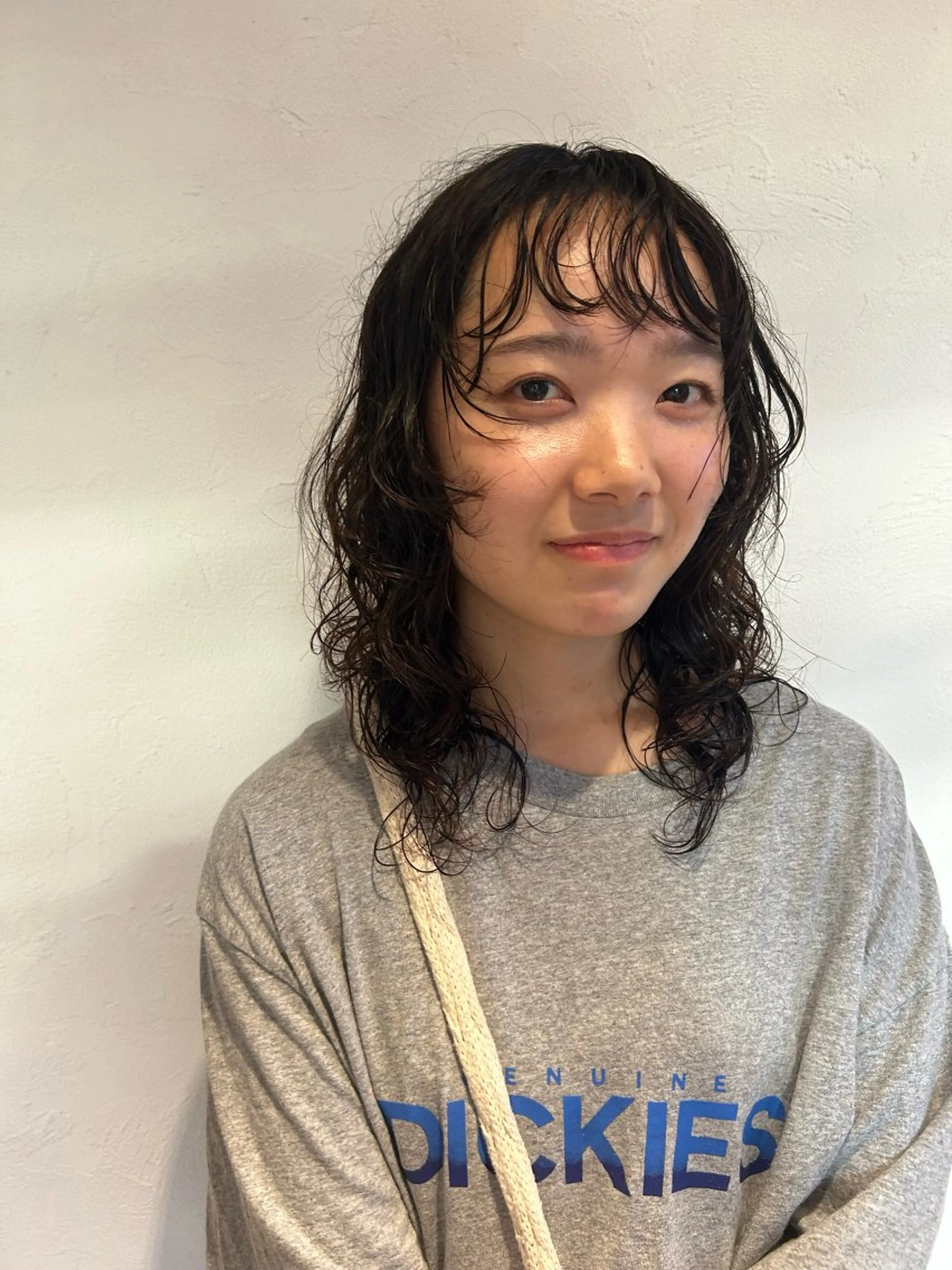 ミディアム カラー ミディアムパーマ 顔周りカット レイヤーカット カラーリスト IKUHOのヘアスタイル