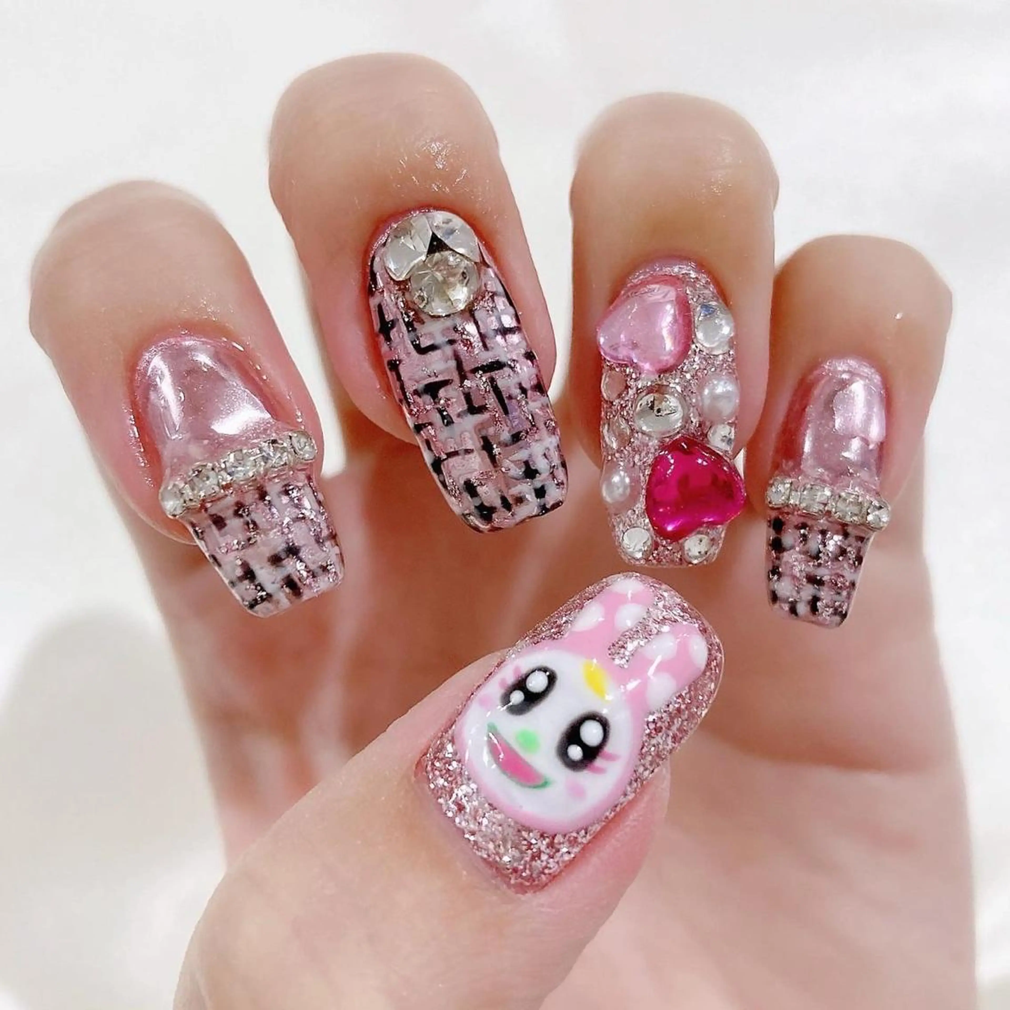 ネイル ジェルネイル ハート キラキラネイル パラジェル ピンク Salon Ｋのネイルデザイン