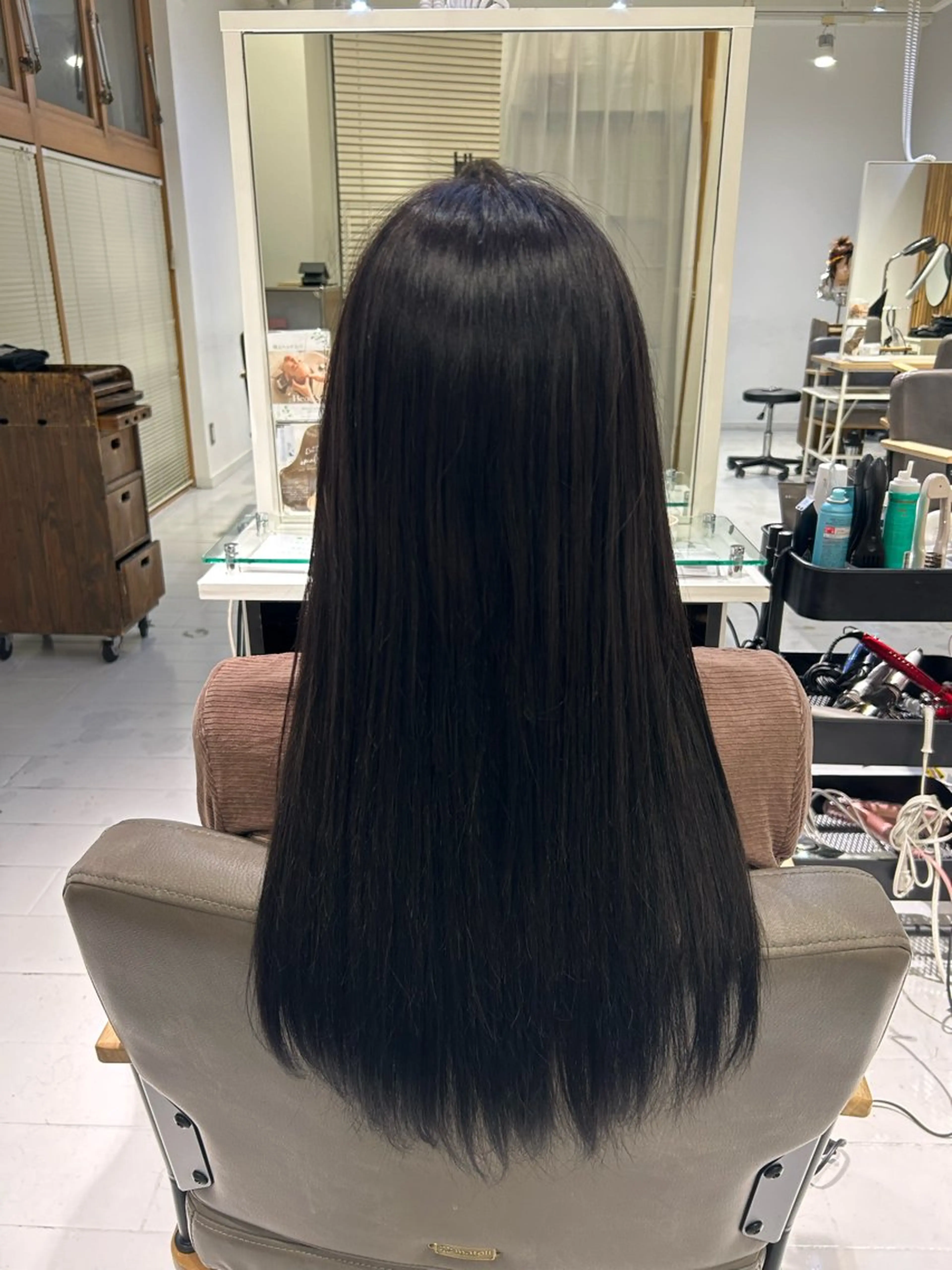 ロング 縮毛矯正 韓国ヘア ‎⟡.·KANA🐥のヘアスタイル