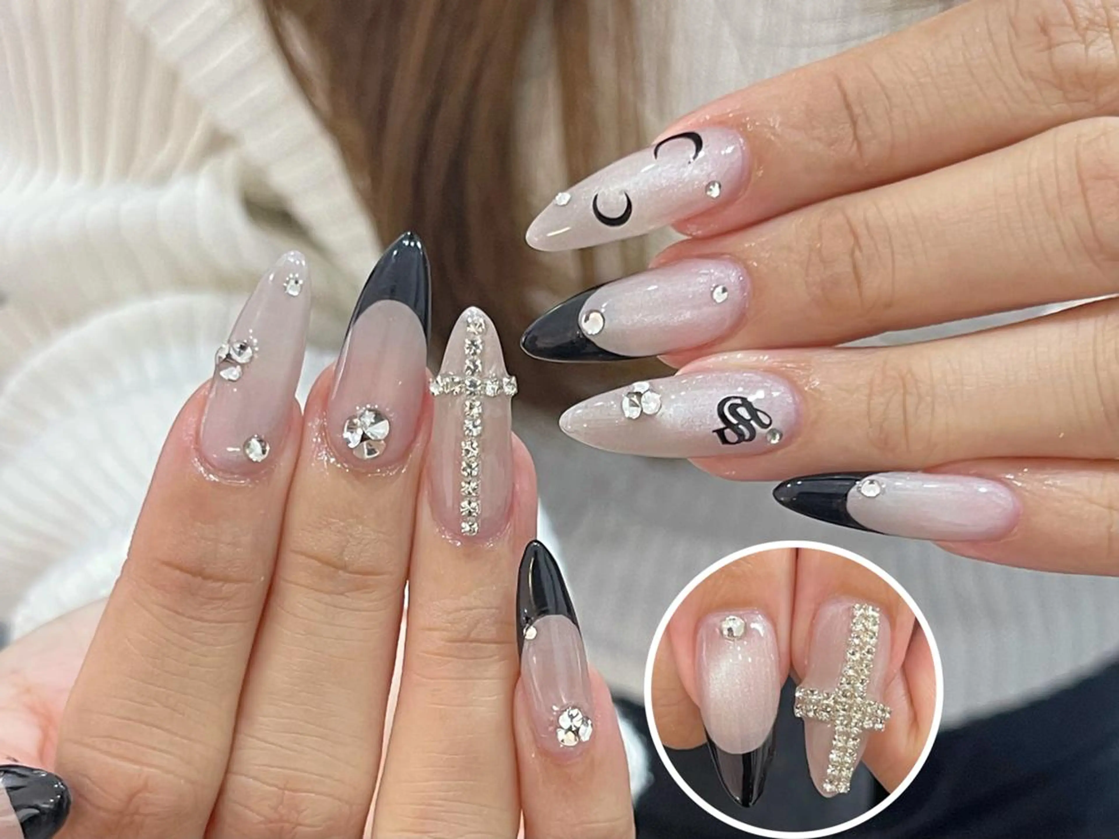 ネイル 長さ出し グラデーション 卒業式 キラキラネイル マグネットネイル ハンドネイル NaMi Belle Nailのネイルデザイン