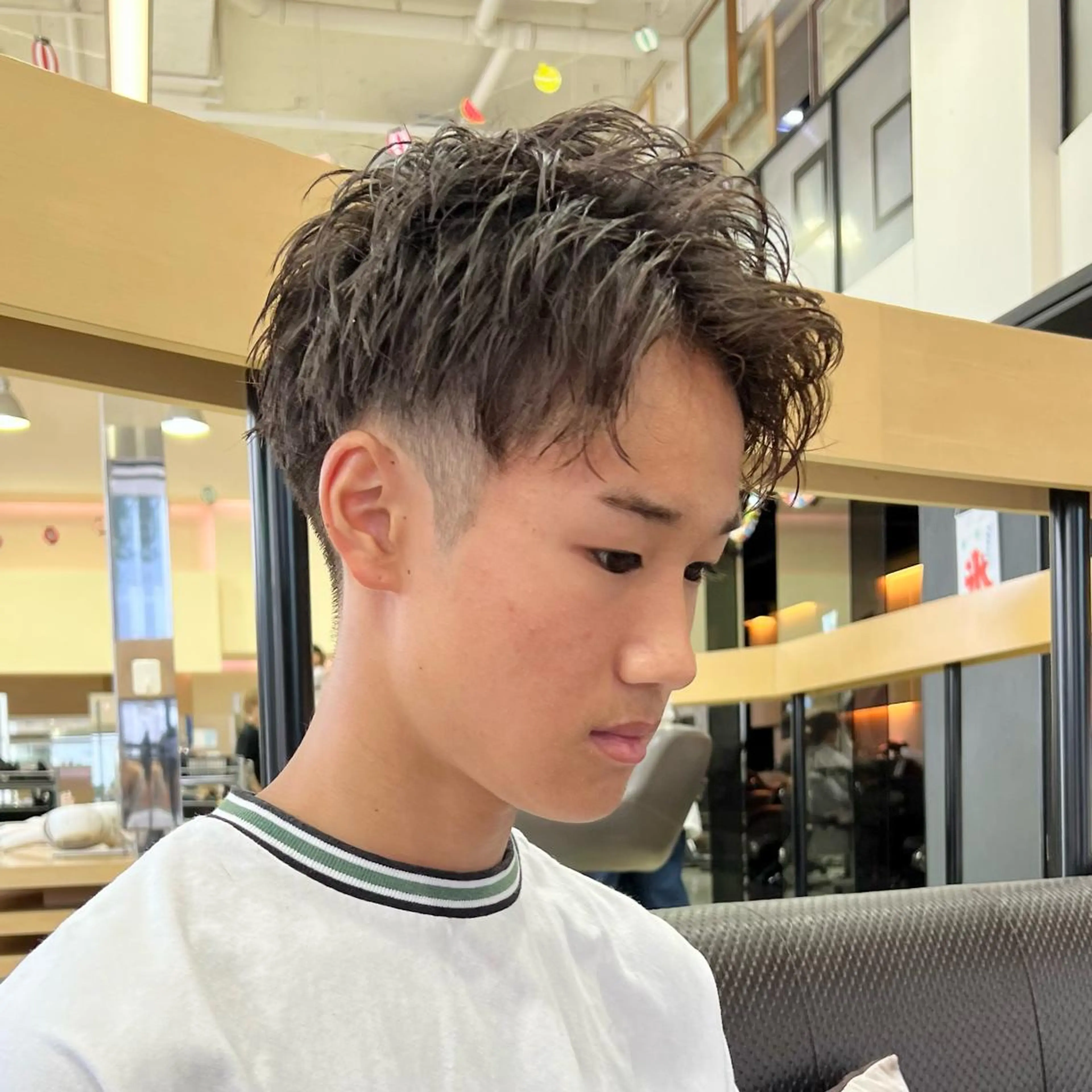 ショート パーマ メンズ アイブロウ メンズ特化 【かな】のヘアスタイル