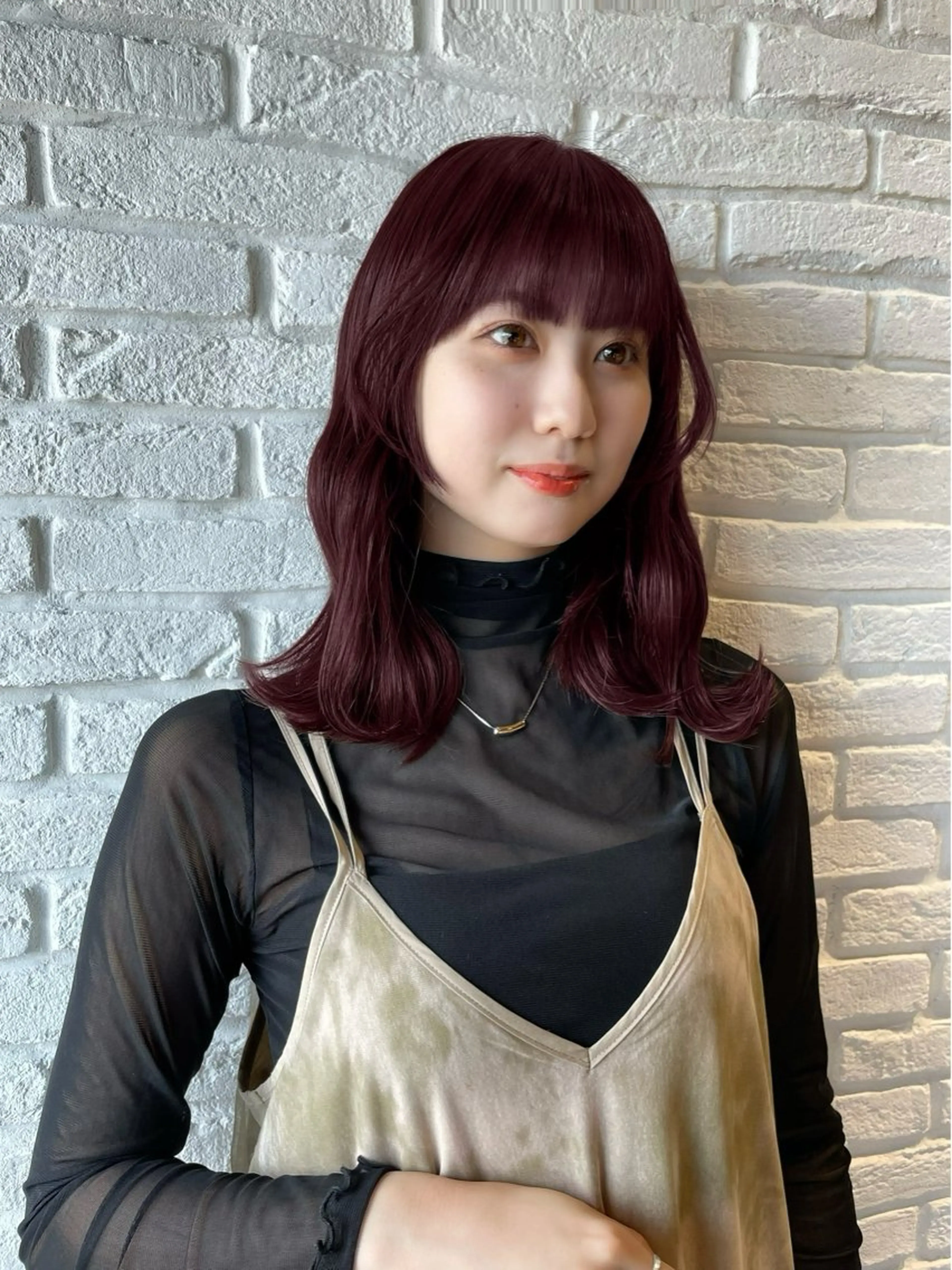 ロング カラー ブリーチ カシス ラベンダーカラー ブリーチなしカラー トリートメント レイヤー🩰顔まわり /透明感/kanaのヘアスタイル