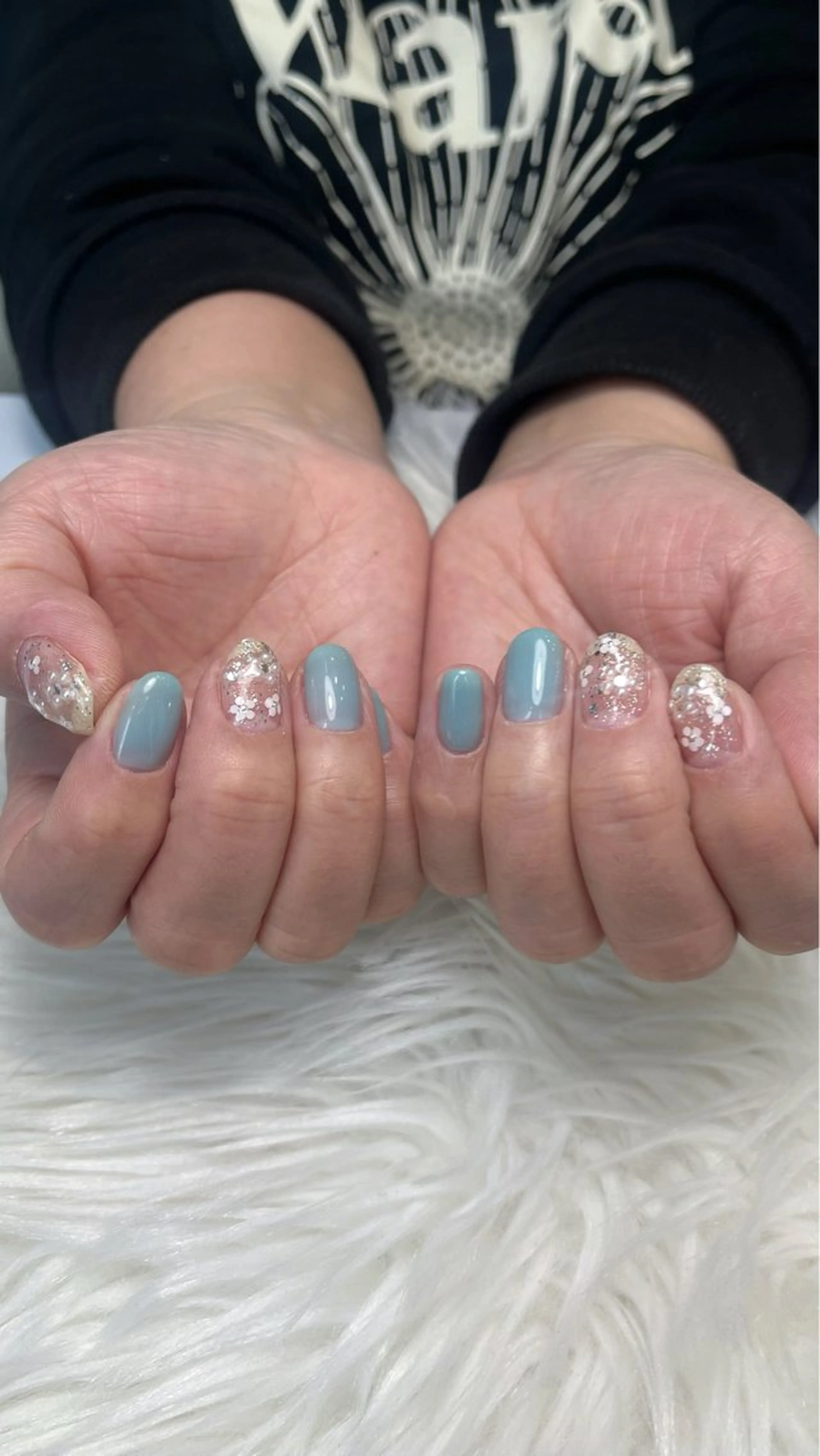 ネイル 水色 ハンドネイル monart ruunaのネイルデザイン