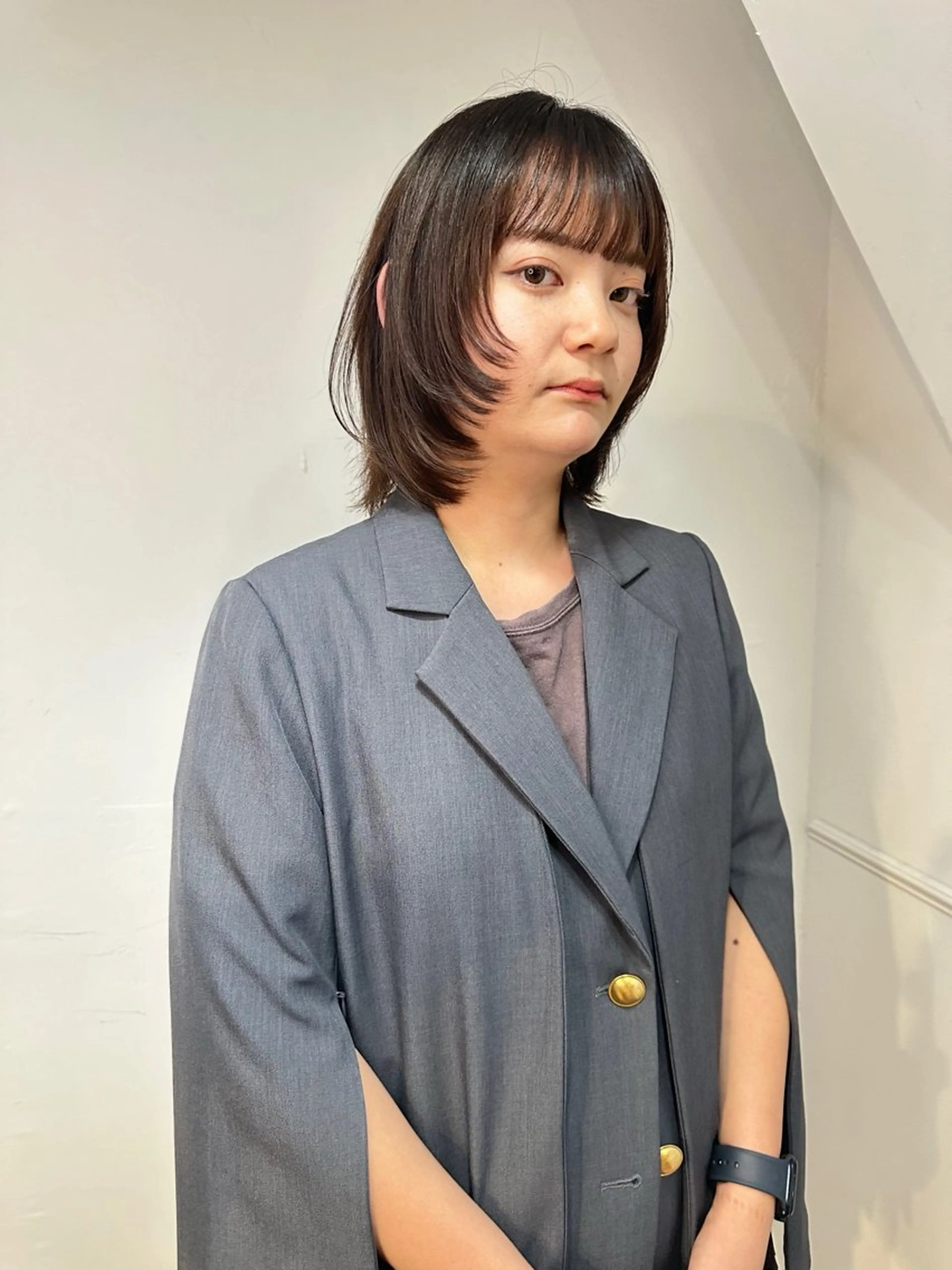 ショート カラー カット 縮毛矯正×ボブ 【圧倒的朝楽ボブ】のヘアスタイル