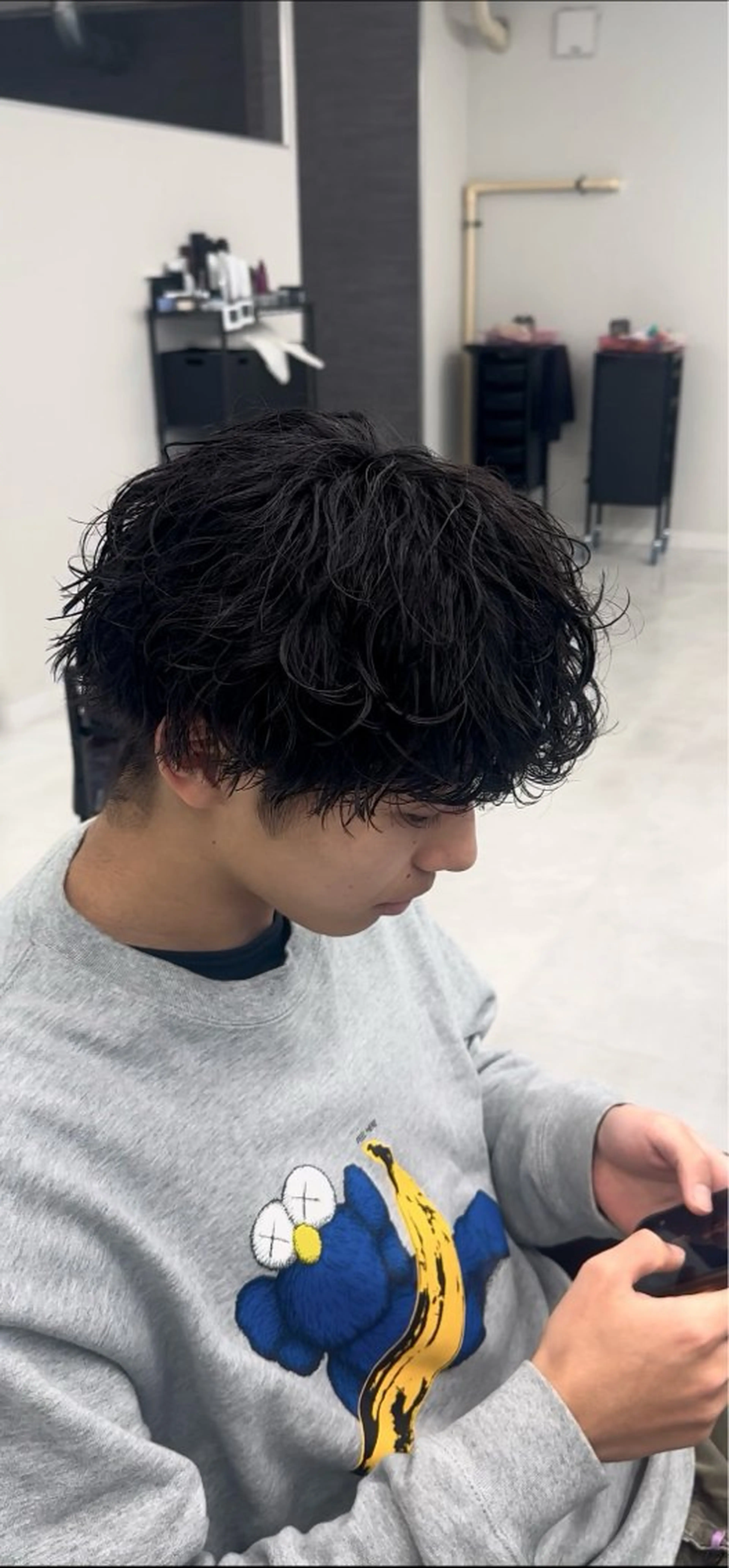 パーマ メンズ カット パーマ ニュアンス/フェザー /ウルフ/伶馬のヘアスタイル