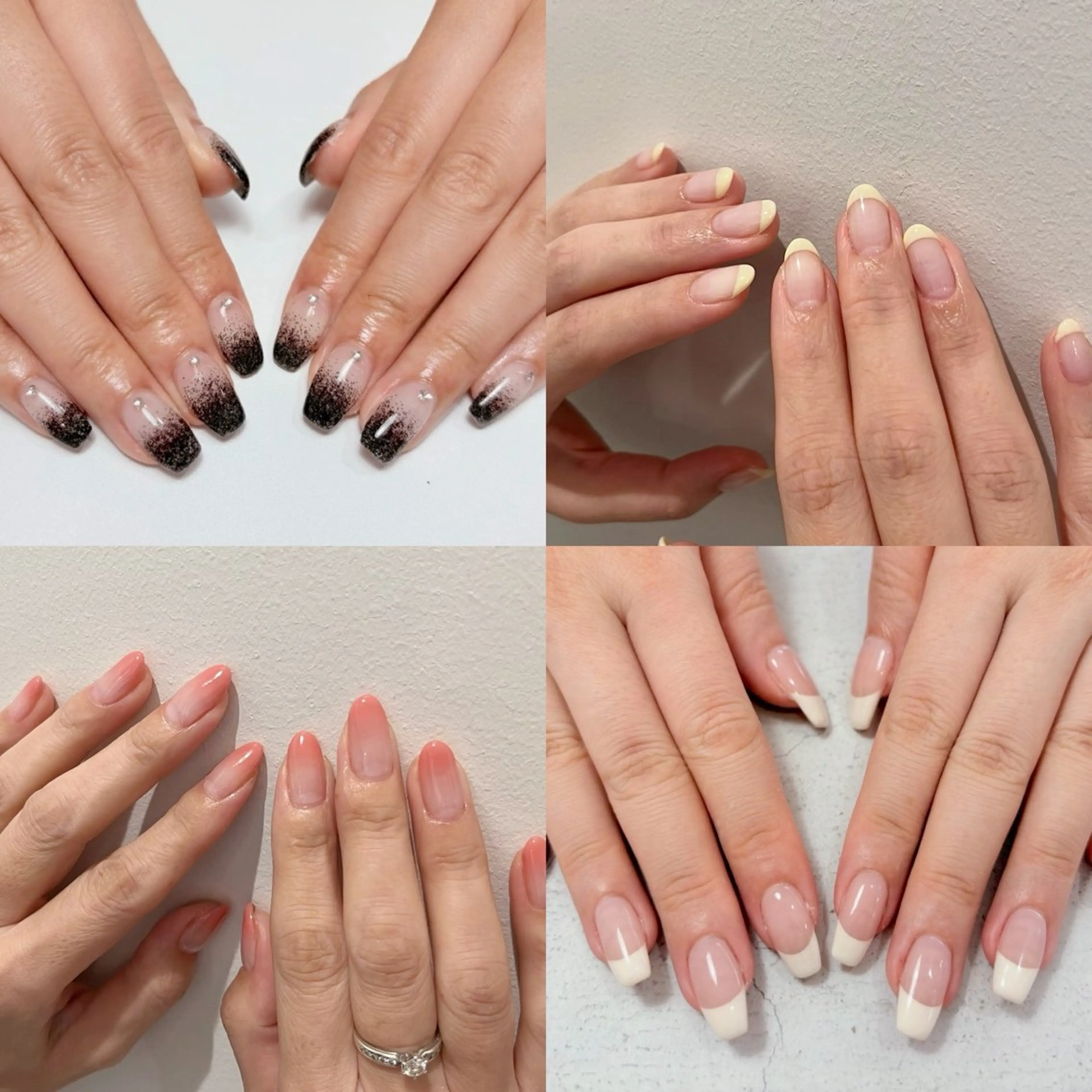 オフィスネイルにも🤍【クリア+フレンチorカラグラ】(オフあり)ドライケア込♪/パーツ別途の写真