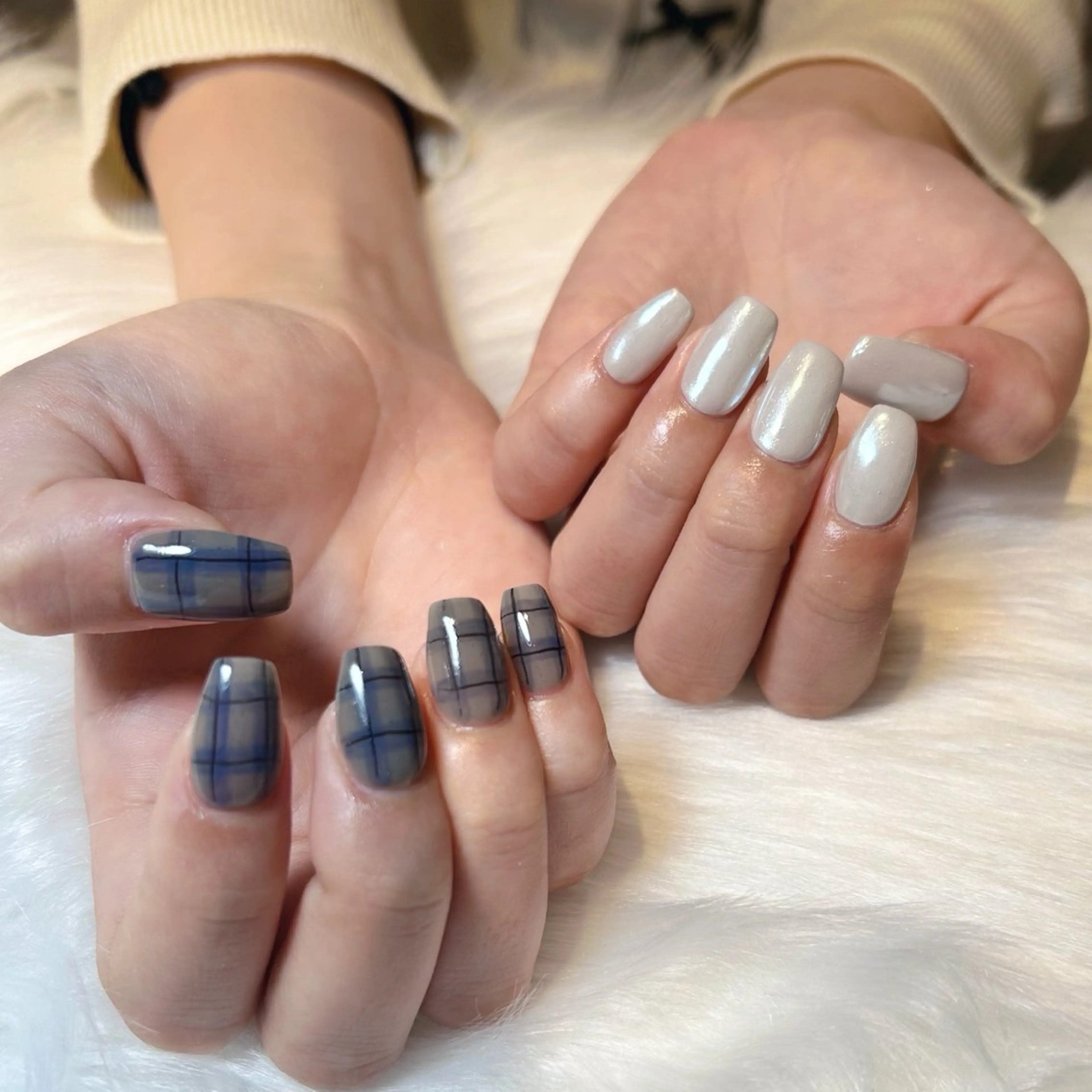 ネイル アートネイル ホワイト ハンドネイル ぷりゅねる 心斎橋のネイルデザイン