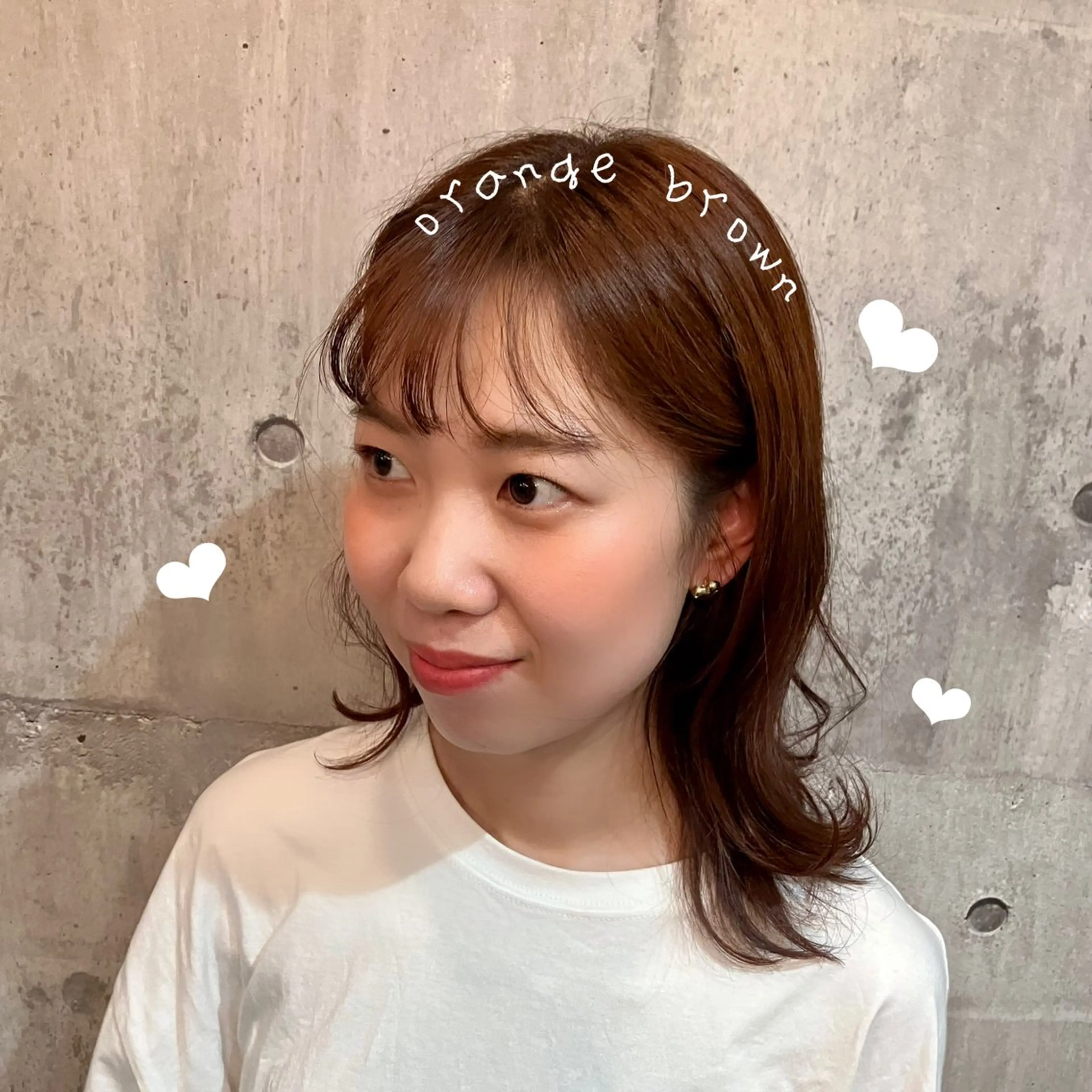 ロング カラー ブラウンカラー オレンジ オレンジブラウン 天使の輪໒꒱⋆ﾟ 量産中🎀のヘアスタイル