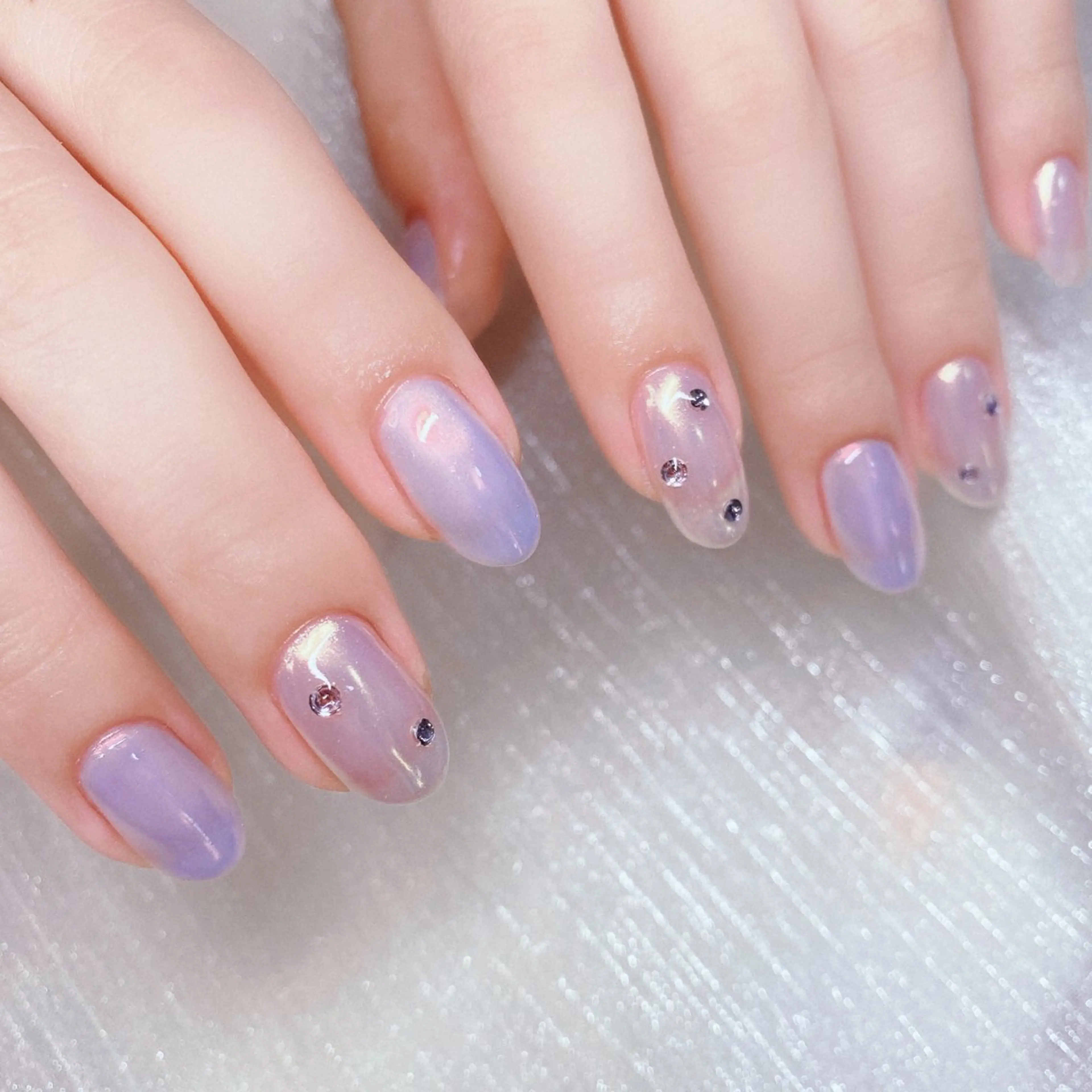 ネイル 長さ出し ストーンネイル ハンドネイル Nailist SUZU所属・Nailist suzuのネイルデザイン