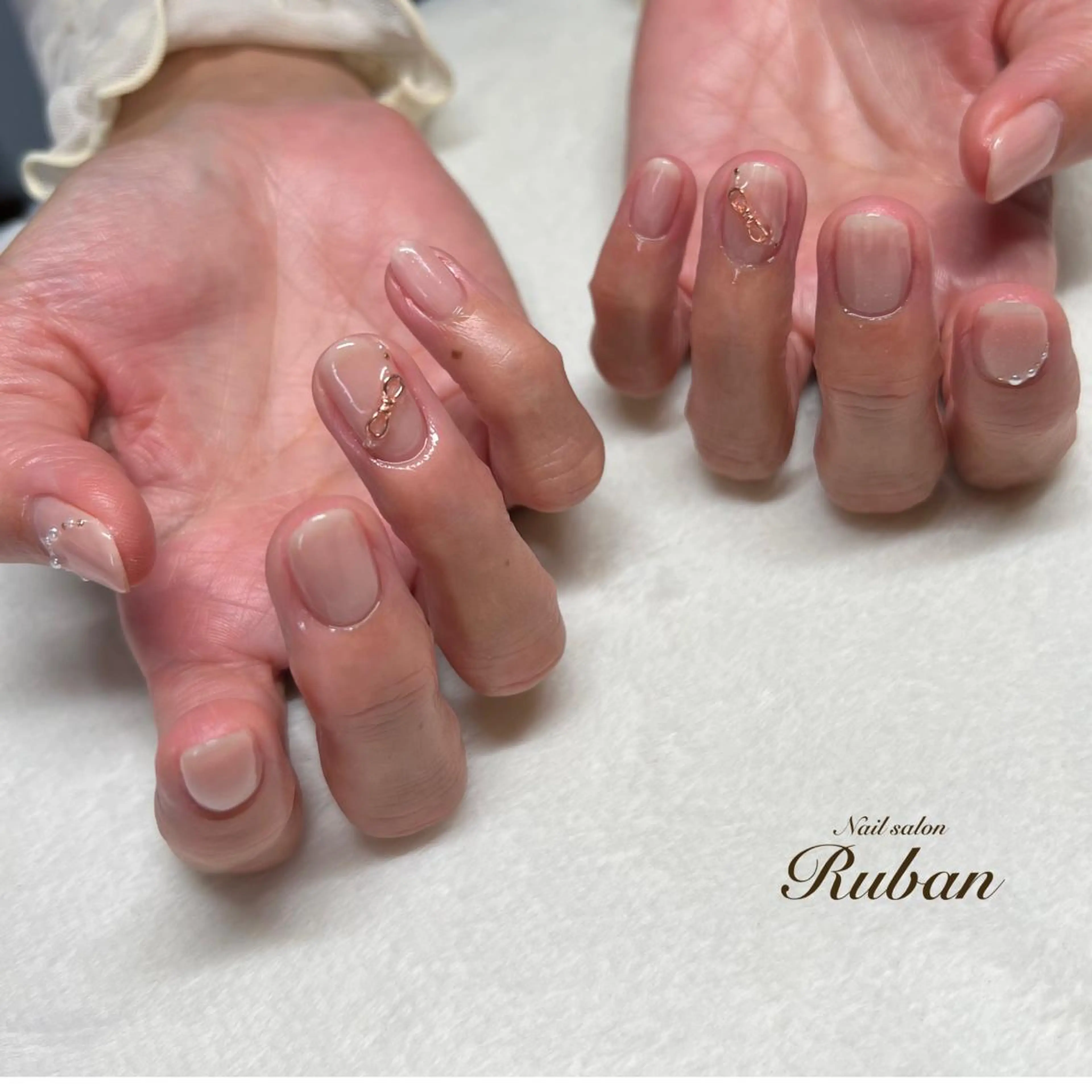 ネイル リボン シンプルネイル Nail salon Rubanのネイルデザイン
