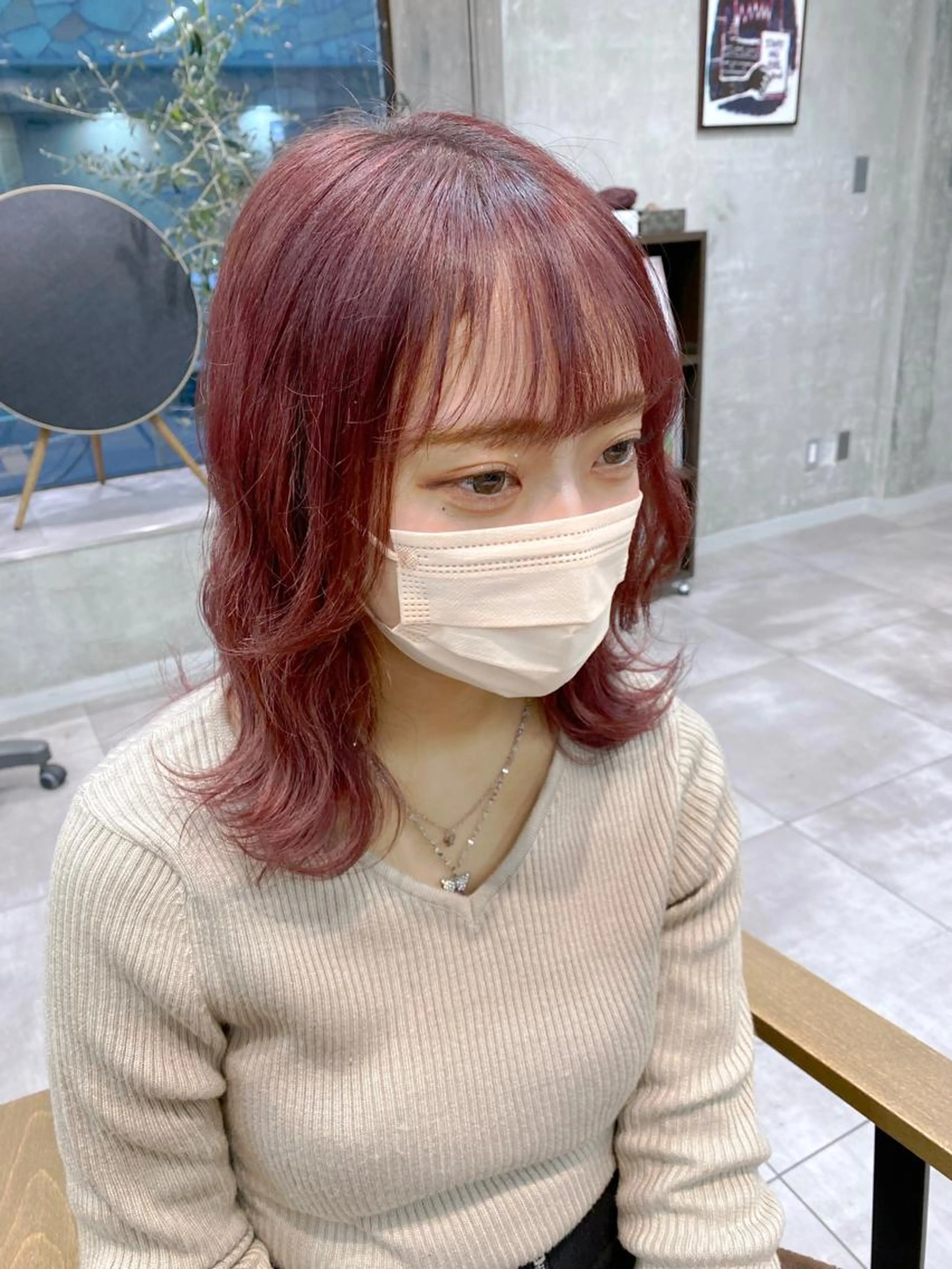 ✔🌈暖色系ケアカラー♪2名様限定🌈ブリーチなしで透明感抜群のピンク系、レッド系、オレンジ系ケアカラー➕コテ巻き✂️の写真