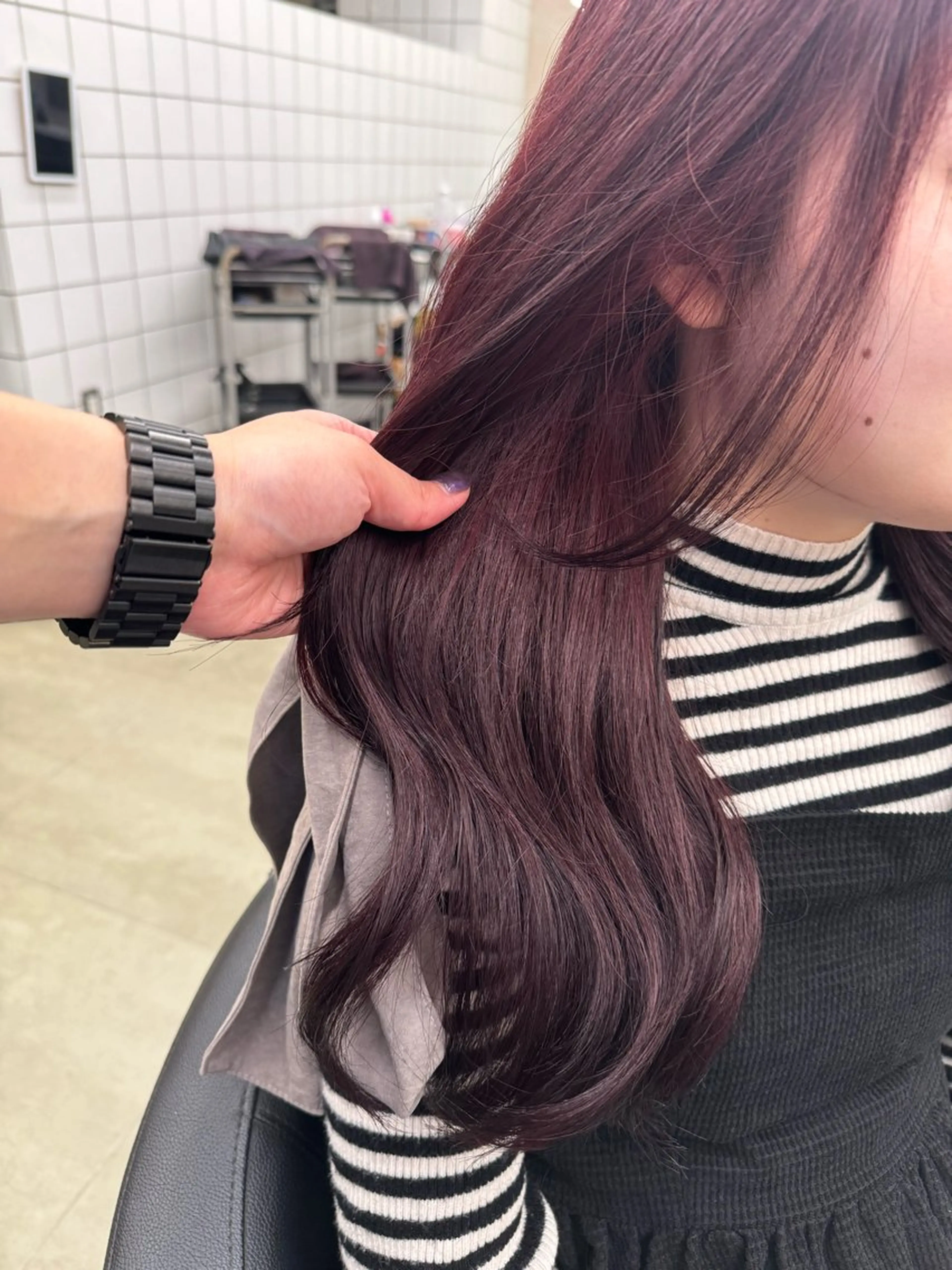 ロング カラー パーマ ヘアアレンジ メンズ キッズ 韓国系🇰🇷🩶 艶暗髪/MEIのヘアスタイル