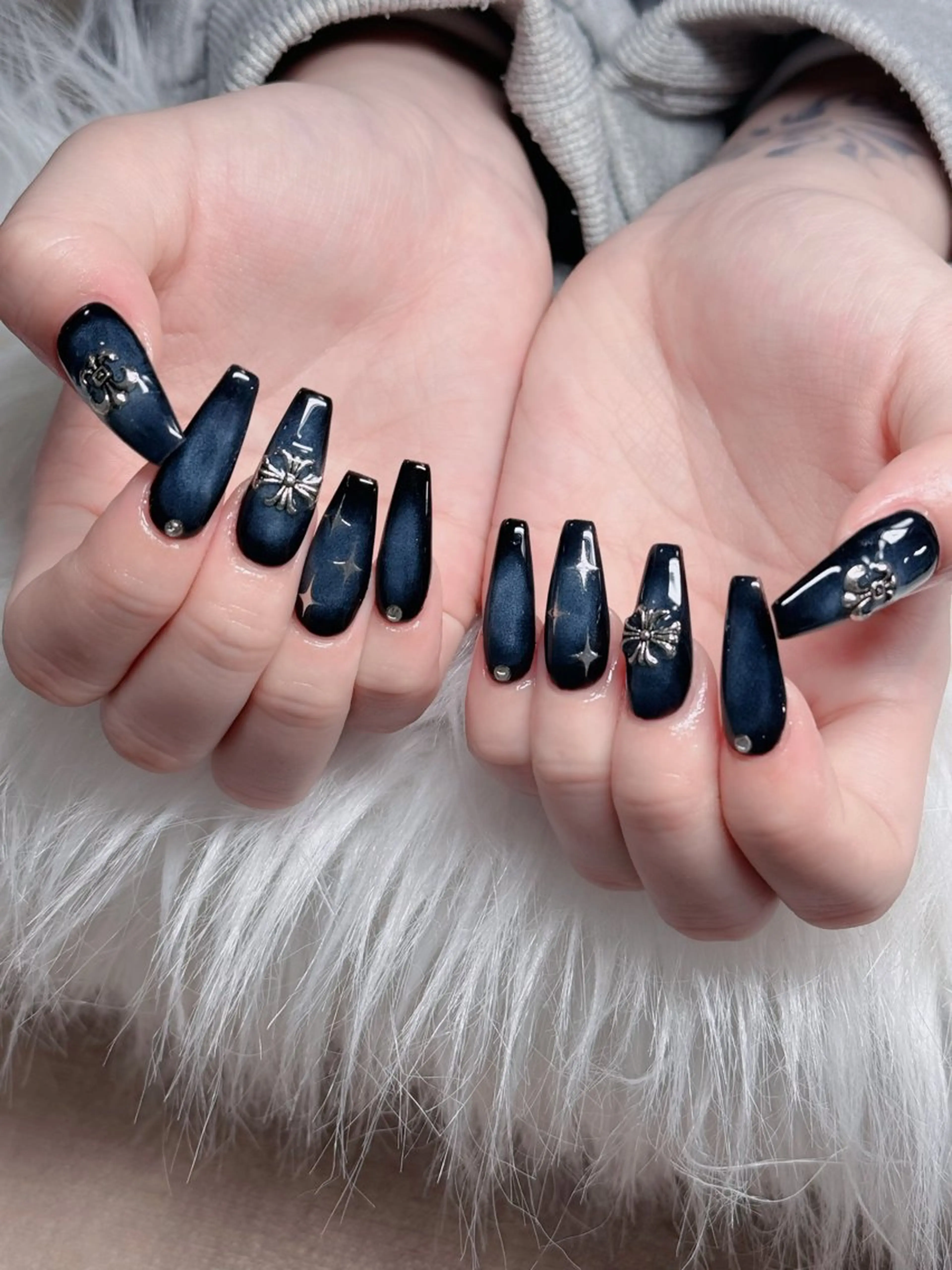 ネイル フレンチネイル ジェルネイル ハロウィン キラキラネイル 韓国ネイル ハンドネイル H.baby Nail Salonのネイルデザイン