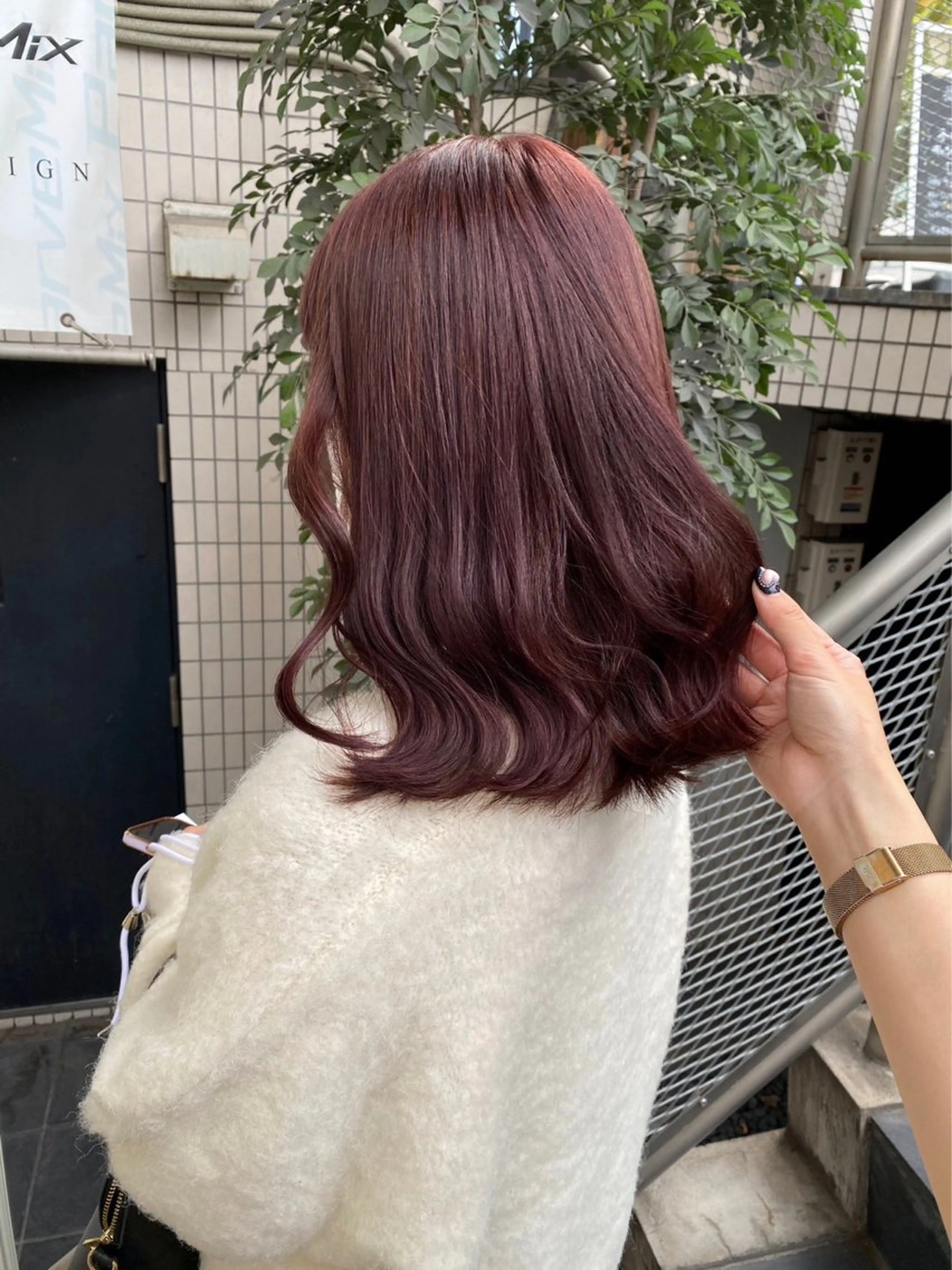 ミディアム カラー ダブルカラー ピンクカラー ParveMix いしいまお🌼のヘアスタイル