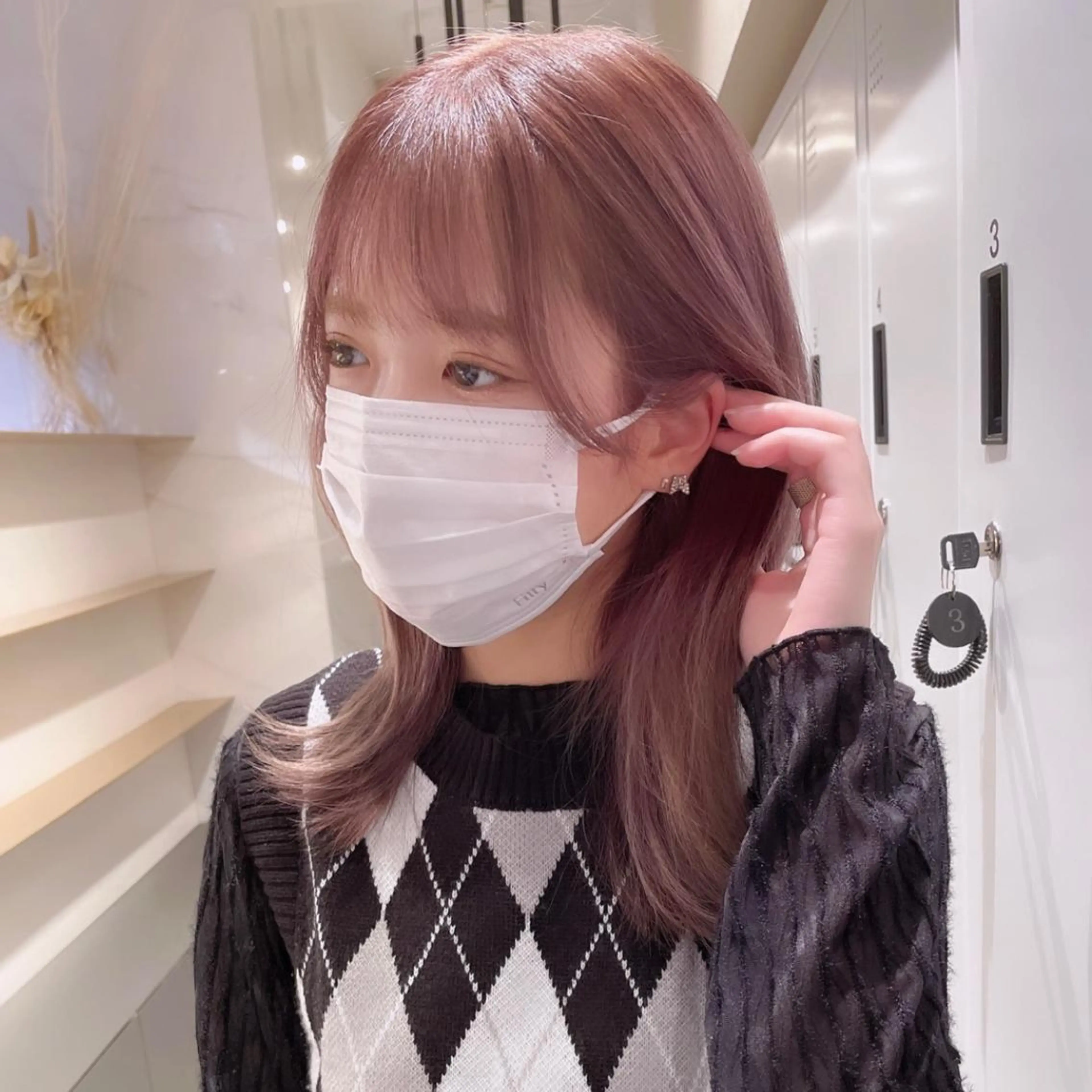 カラー ベージュカラー ピンクカラー ピンクベージュ 石山 洸平のヘアスタイル