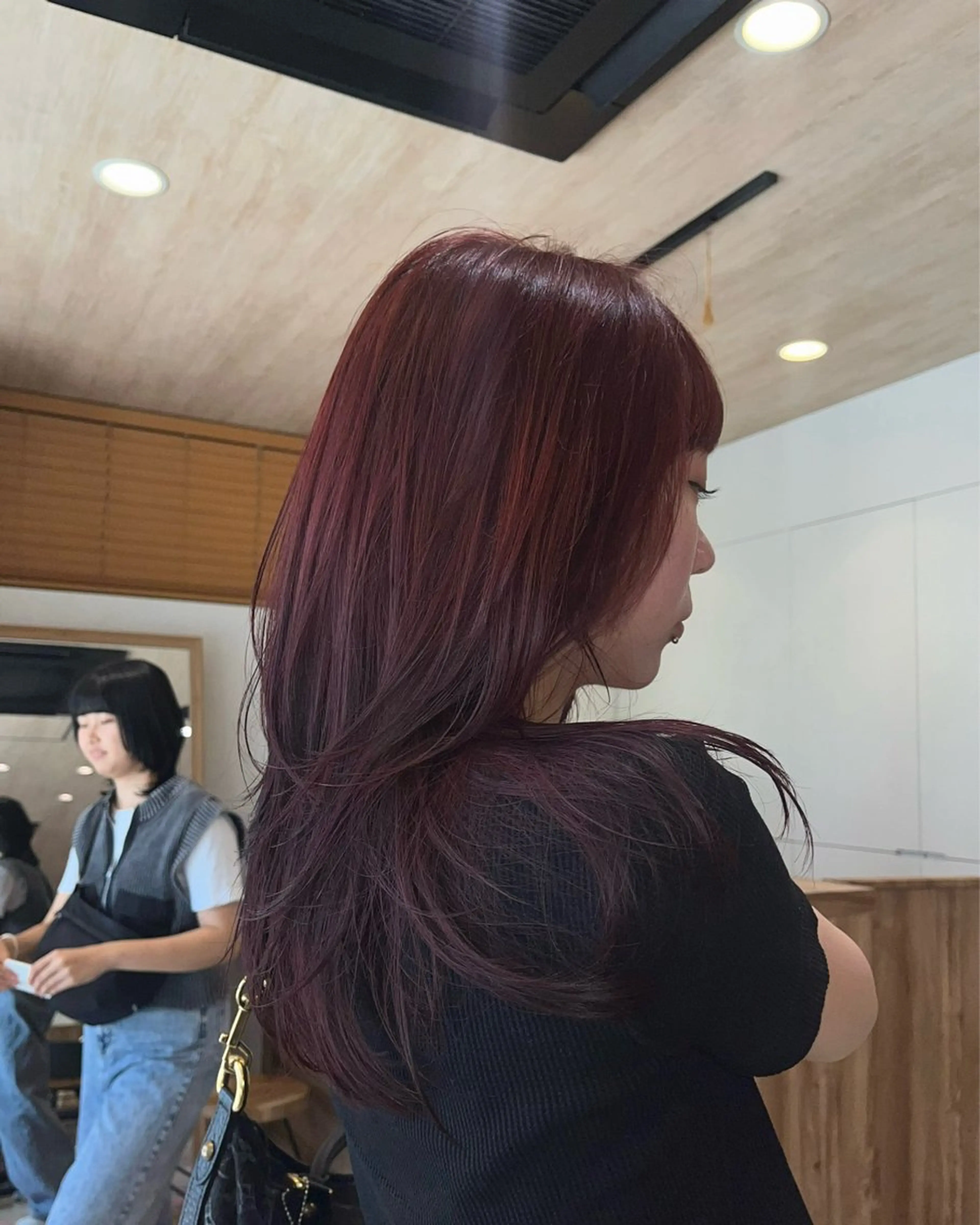 ロング カラー ブリーチ ケアブリーチ デザインカラー ハイトーンカラー レッドカラー 産休中です 艶カラー♡オカのヘアスタイル