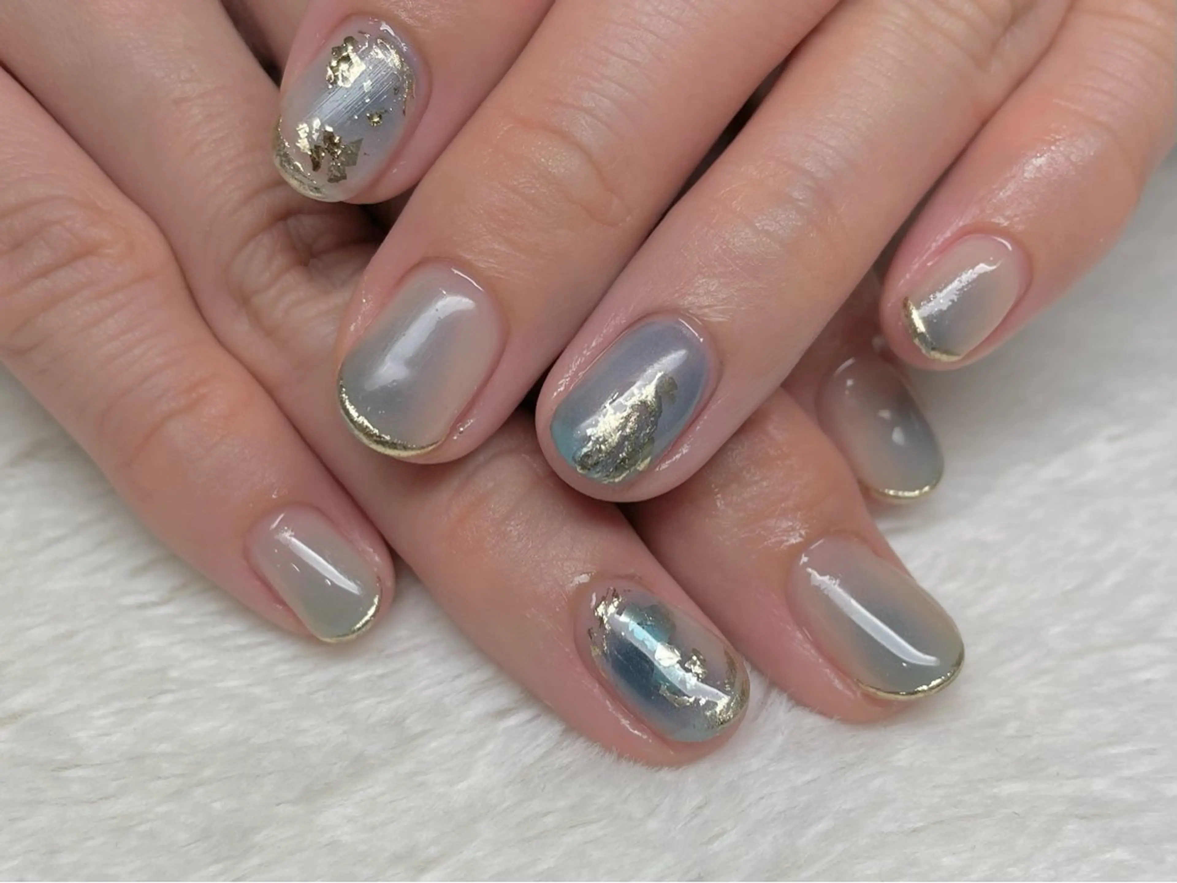ネイル フレンチネイル ミラーネイル riri-nail Rie Endoのネイルデザイン