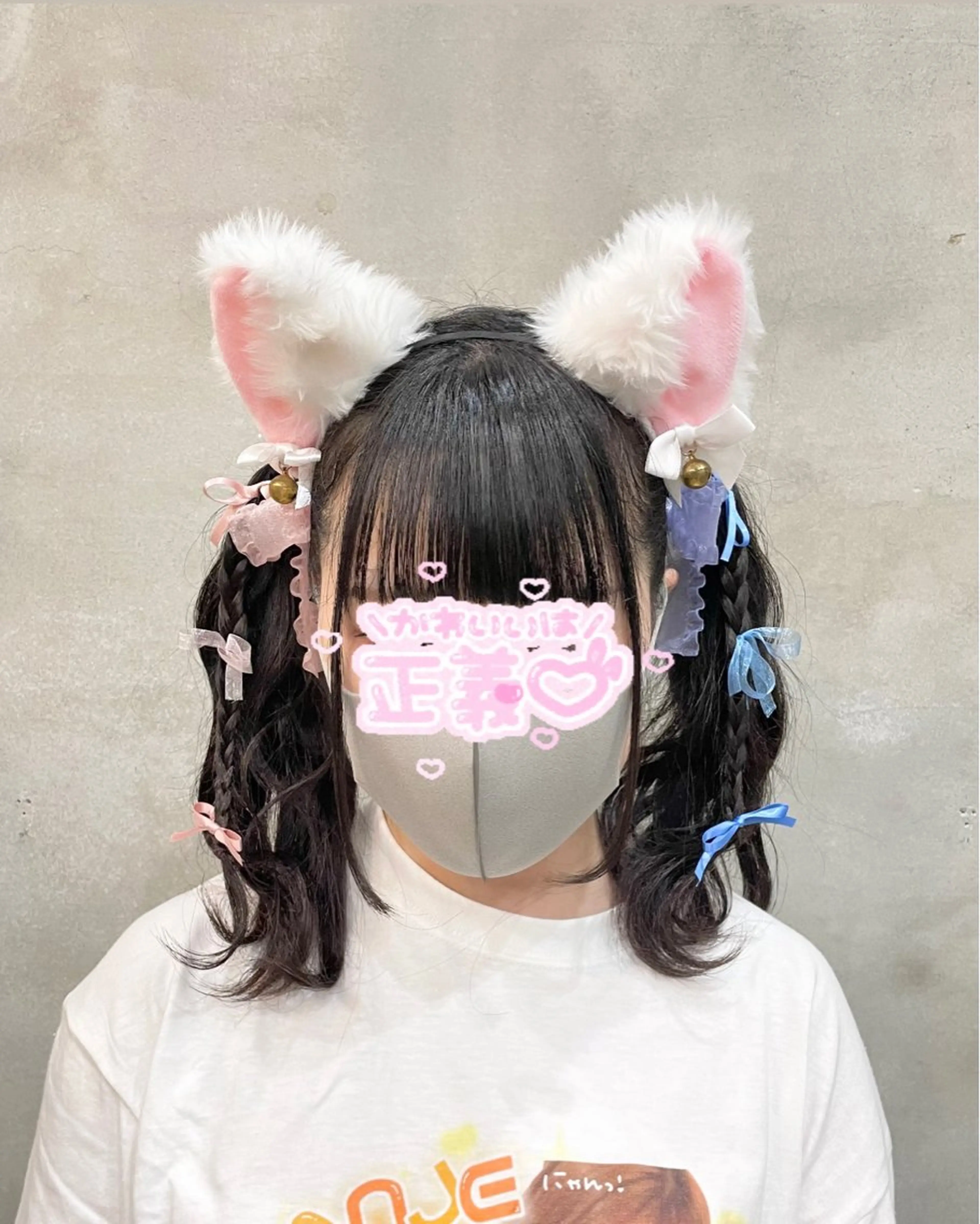 セミロング ヘアアレンジ ヘアセット 【ピンク/韓国ヘア/ ヘアセット】亜海のヘアスタイル