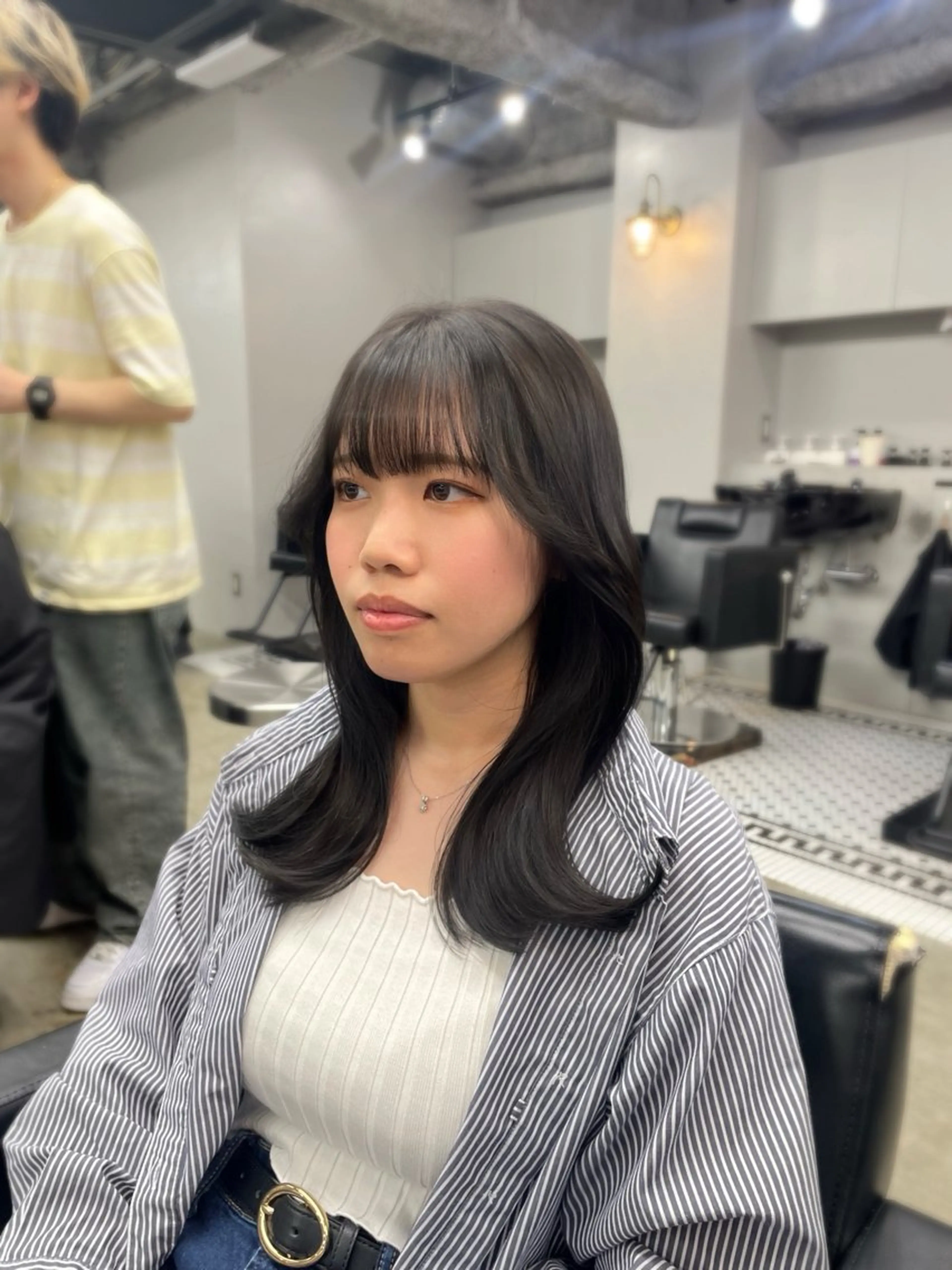 セミロング カラー 新宿/韓国ヘア/ 髪質改善ストレートのヘアスタイル