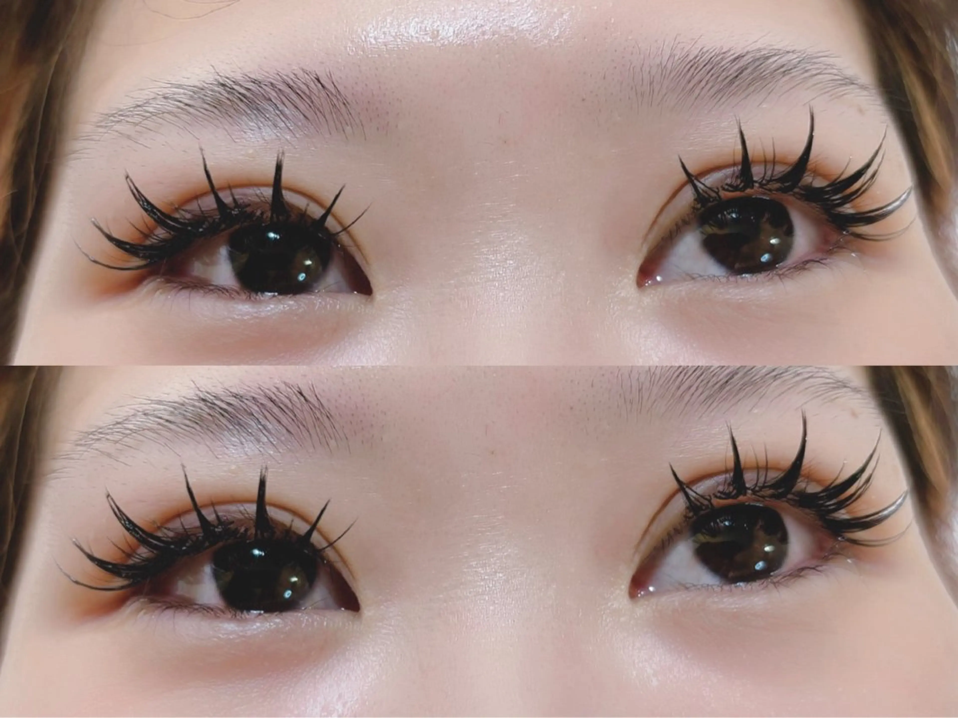 マツエク・マツパ 付け放題 バインドロック 束感まつ毛 フラットラッシュ パリジェンヌラッシュリフト マツエク AURORA RINAのマツエク・マツパデザイン