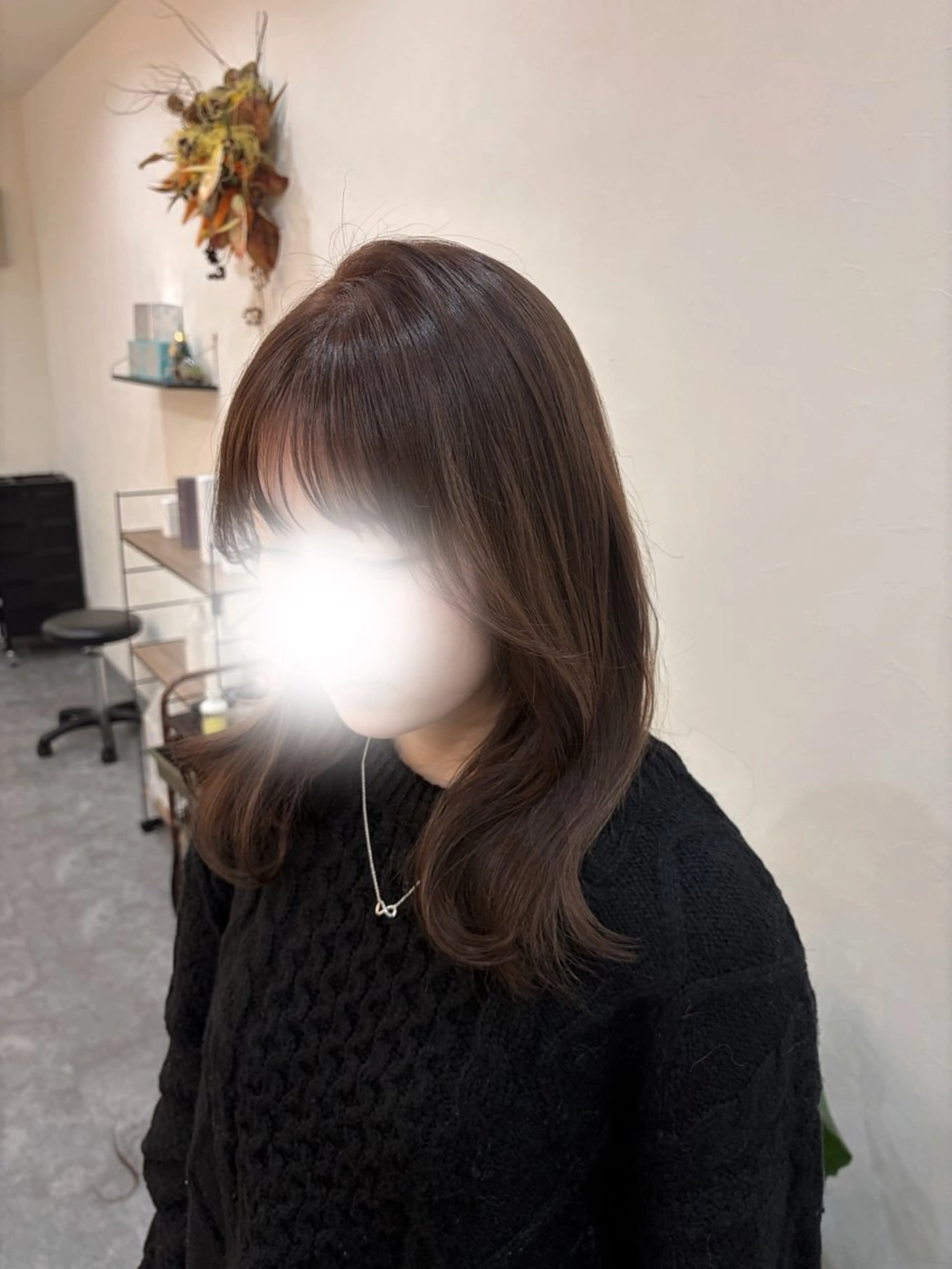 セミロング カラー ヘアアレンジ アッシュ アッシュブラウン ブラウンカラー 透明感カラー カット ヘアカラー 郡山/透明感カラー /馬場アンドレアのヘアスタイル