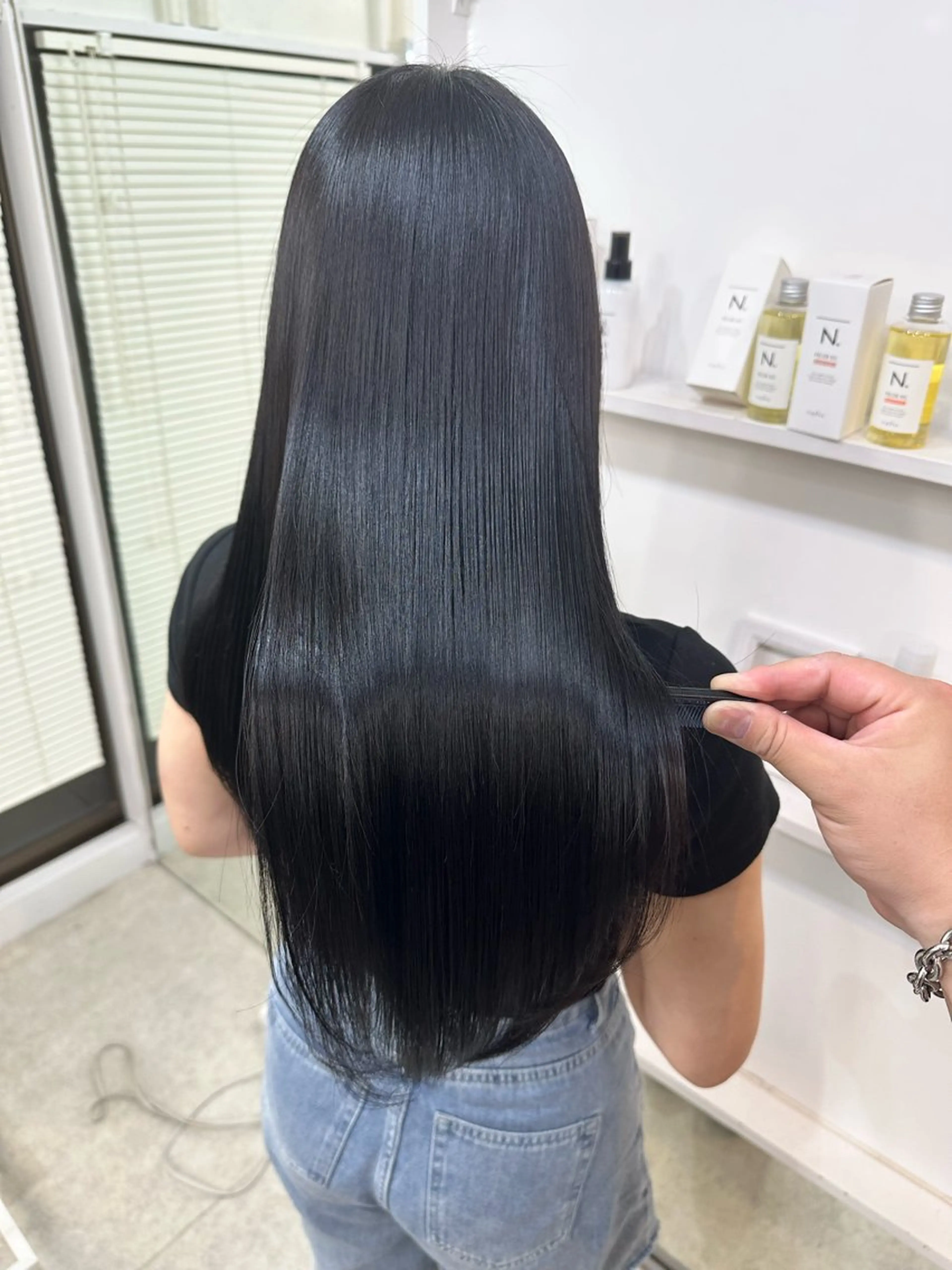 ロング カラー ブルーカラー ブルーラベンダー ラベンダーカラー 髪質改善 カット ヘアカラー トリートメント 髪質改善/レイヤー ストウシンゴのヘアスタイル