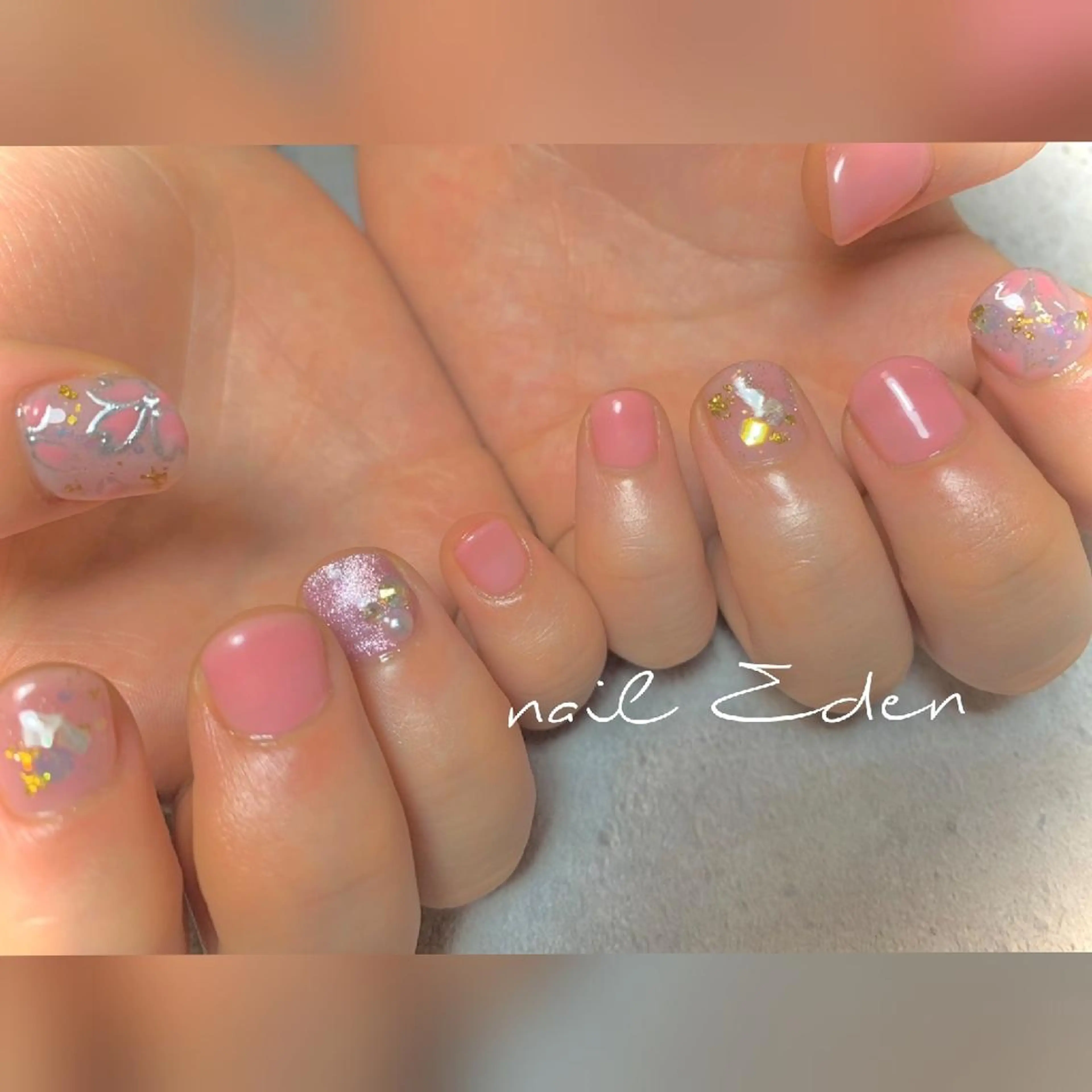 ネイル アートネイル 桜ネイル 持ち込み Eden ♾️のネイルデザイン