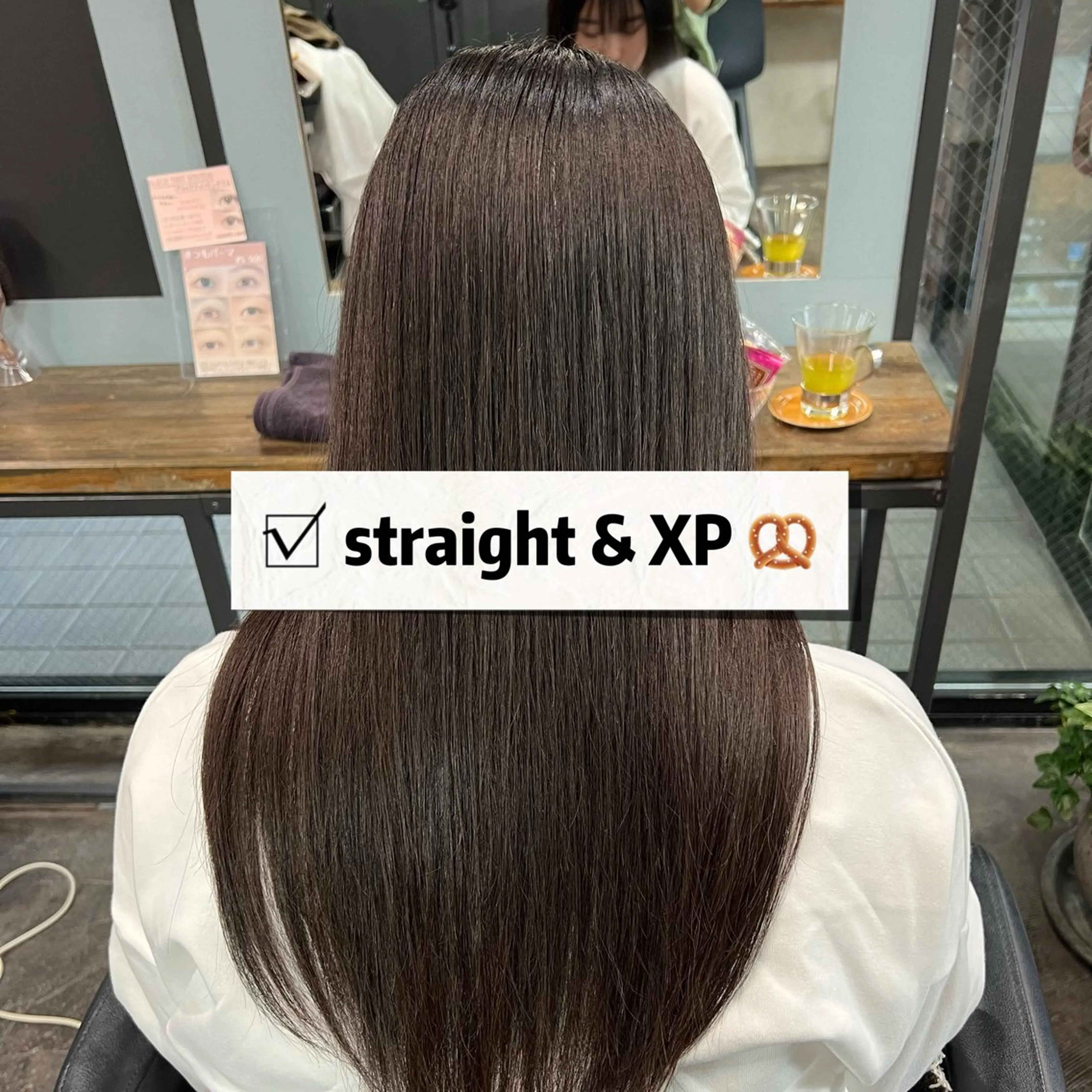 セミロング パーマ セミロングパーマ 縮毛矯正 ストレートパーマ 縮毛矯正 💘札幌クロスパーマ 髪質改善💘rinaのヘアスタイル