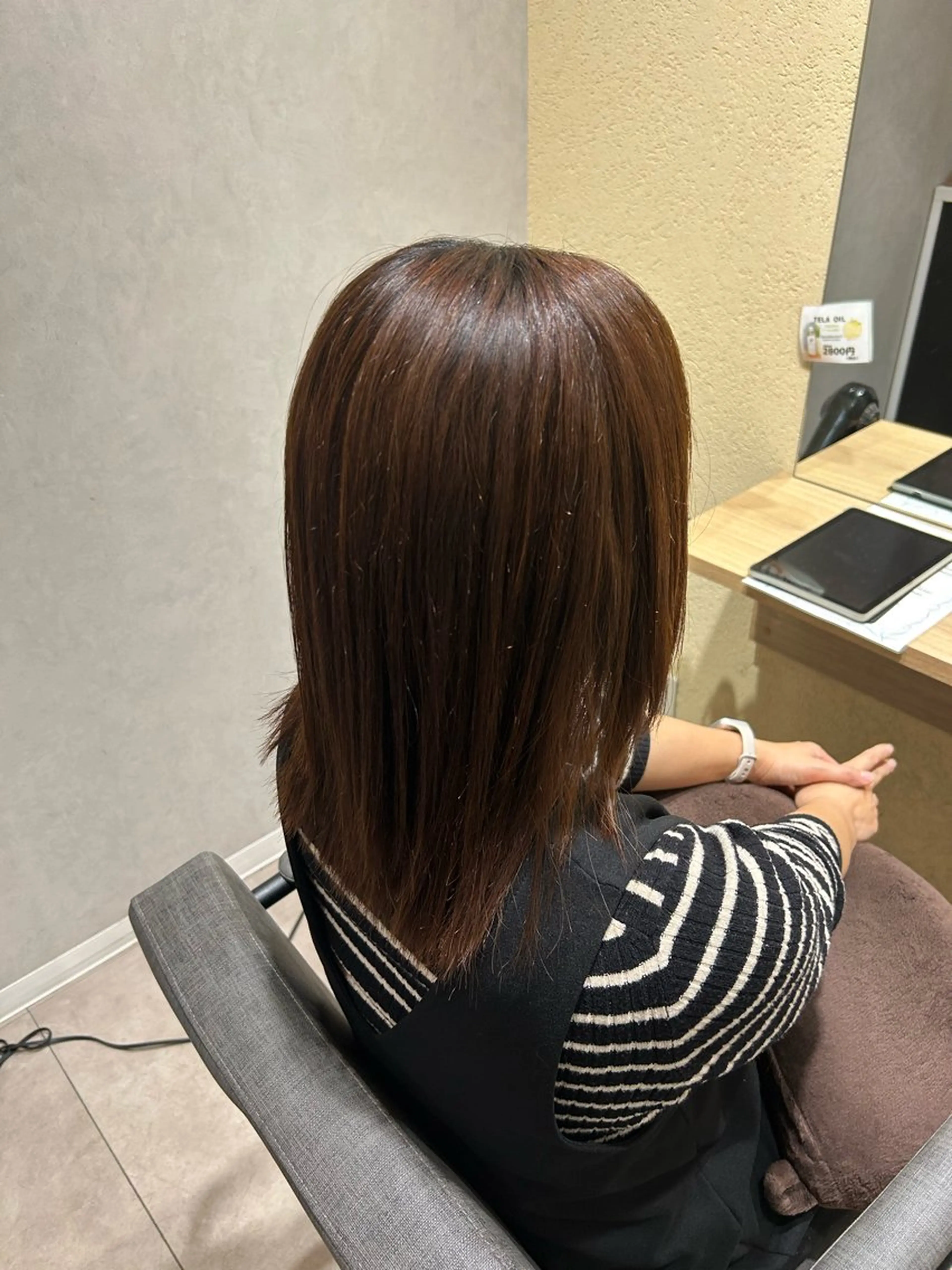 ミディアム カット 縮毛矯正 VIE.ORNER 土気🍀小岩井樹のヘアスタイル