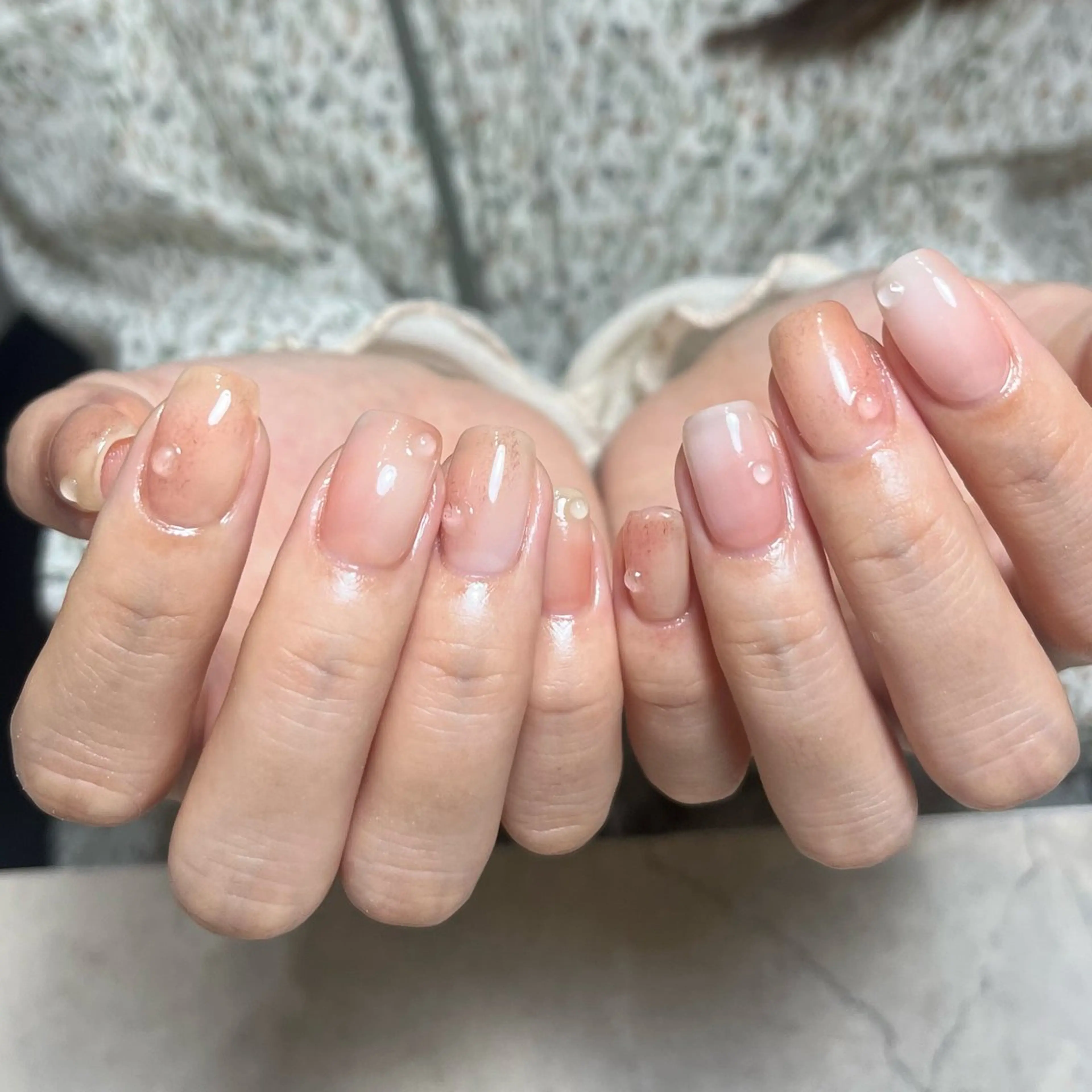 ネイル グリーン ハンドネイル vegh. nail/阿波座のネイルデザイン