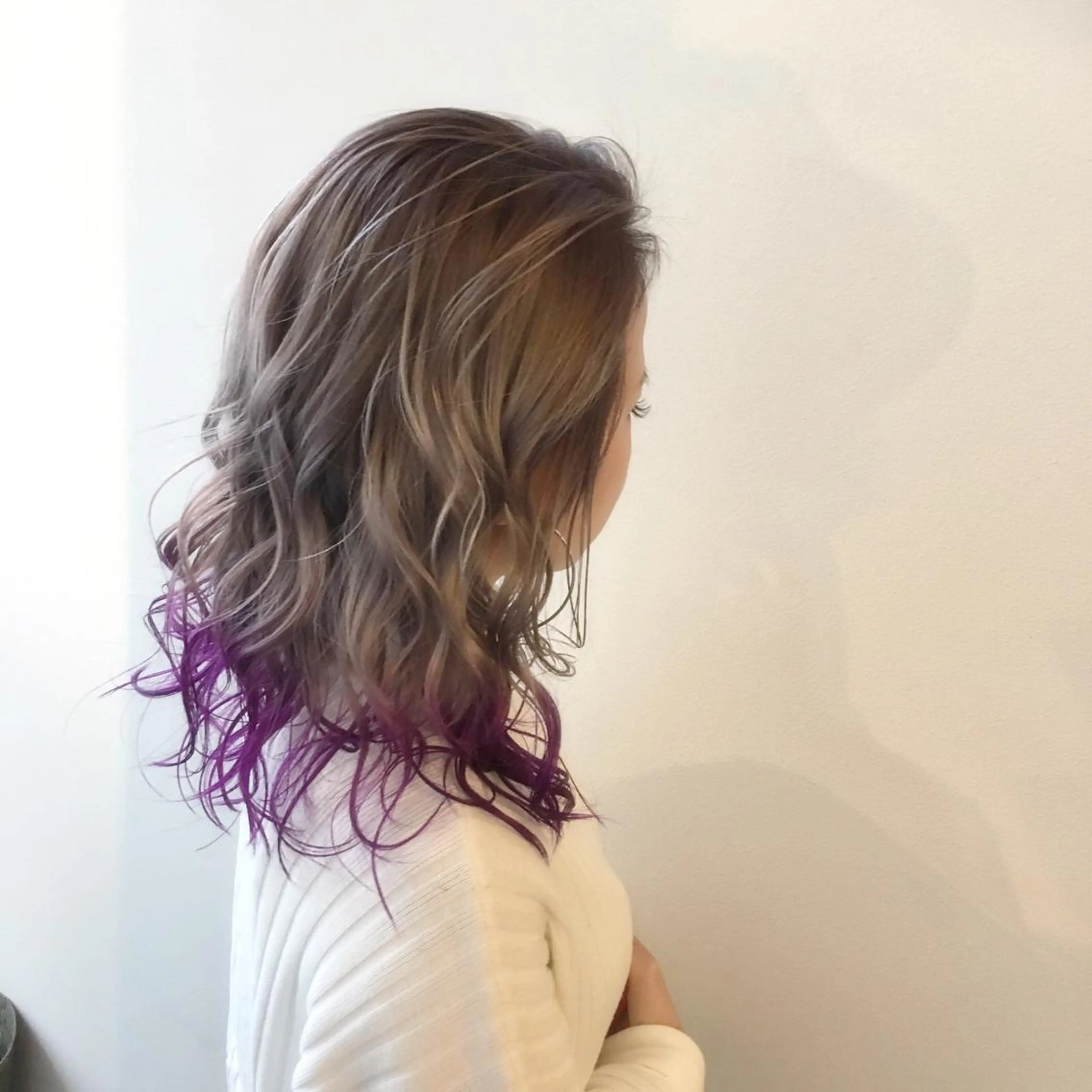 セミロング カラー ヘアアレンジ グラデーションカラー グレージュ ヘアカラー トリートメント 江藤 星史のヘアスタイル