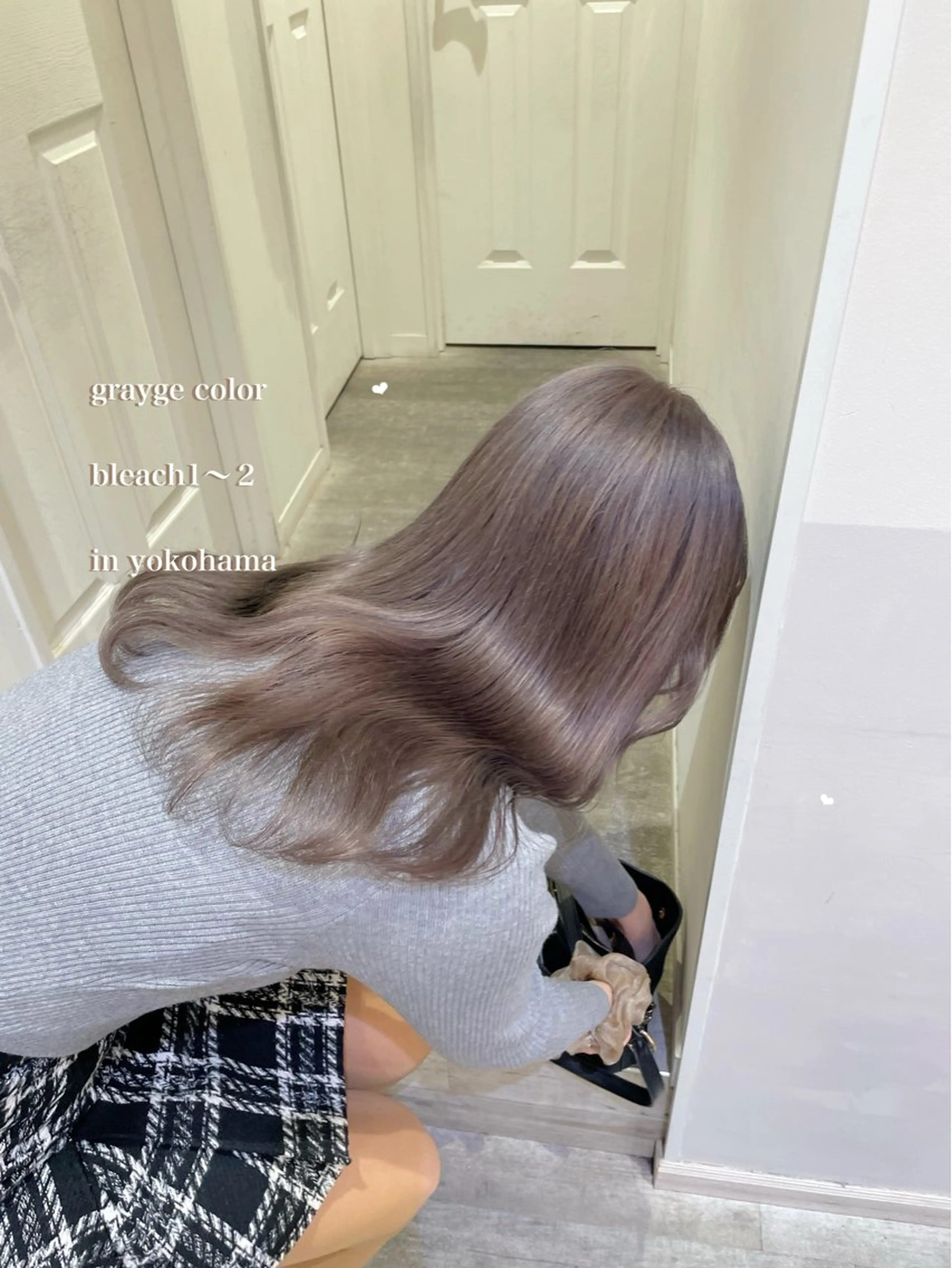 セミロング カラー 透明感カラー グレージュ ハイトーンカラー ヘアカラー エクステ/ハイトーン 🐏☁️miminaのヘアスタイル