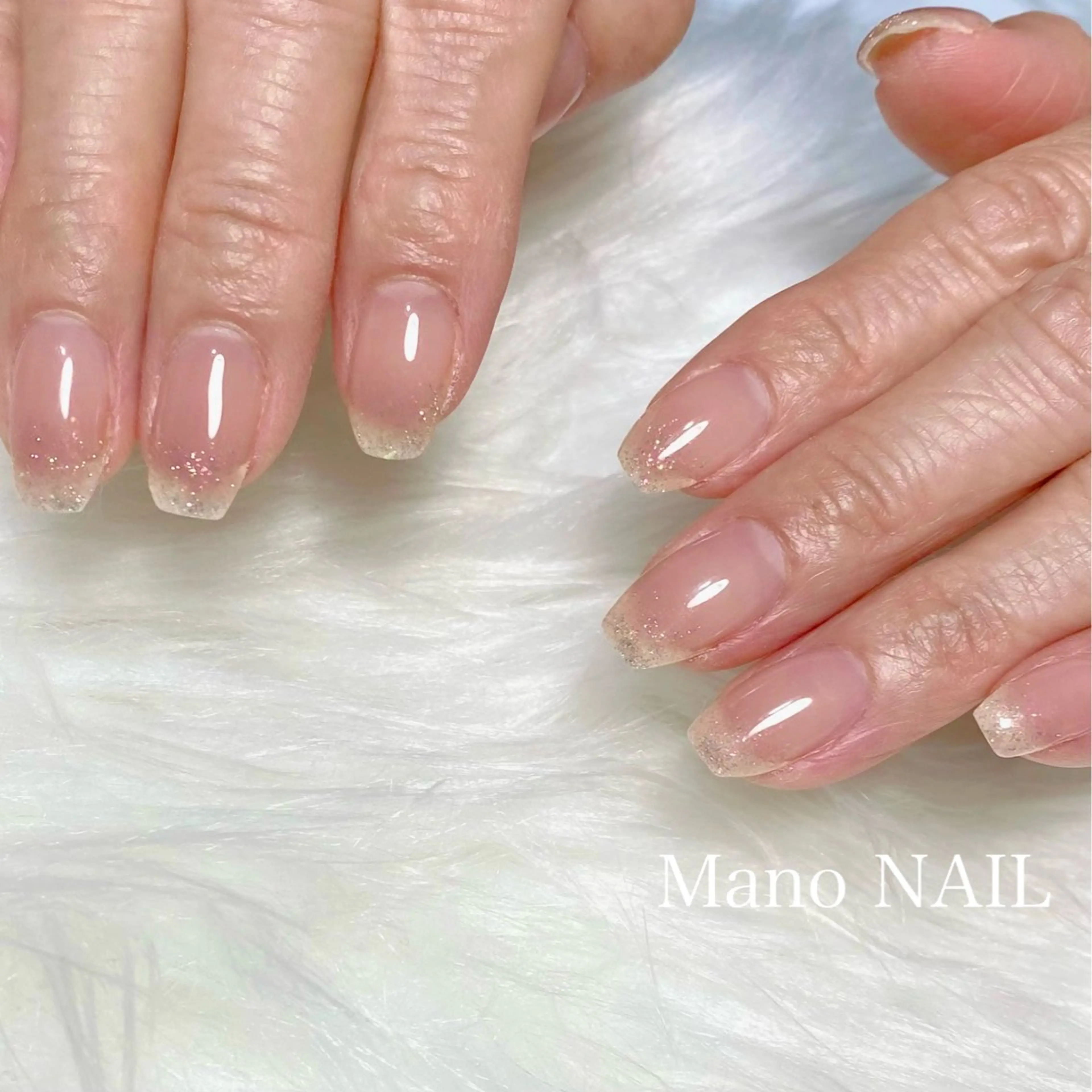 ネイル フラッシュネイル グラデーション ラメ(グリッター) 春ネイル ハンドネイル Mano NAILのネイルデザイン