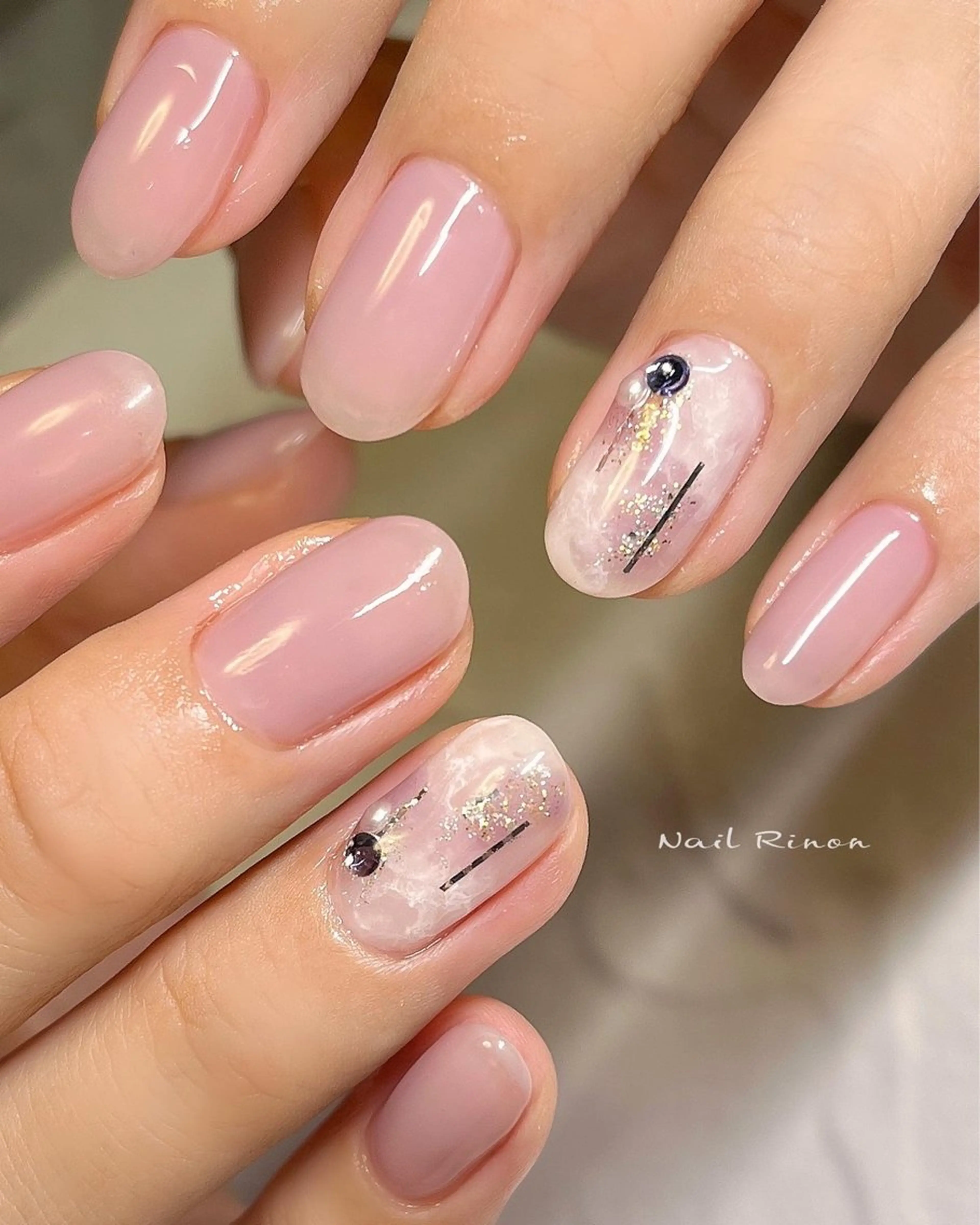 ネイル 大理石ネイル(マーブル) ハンドネイル Nail Rinonのネイルデザイン