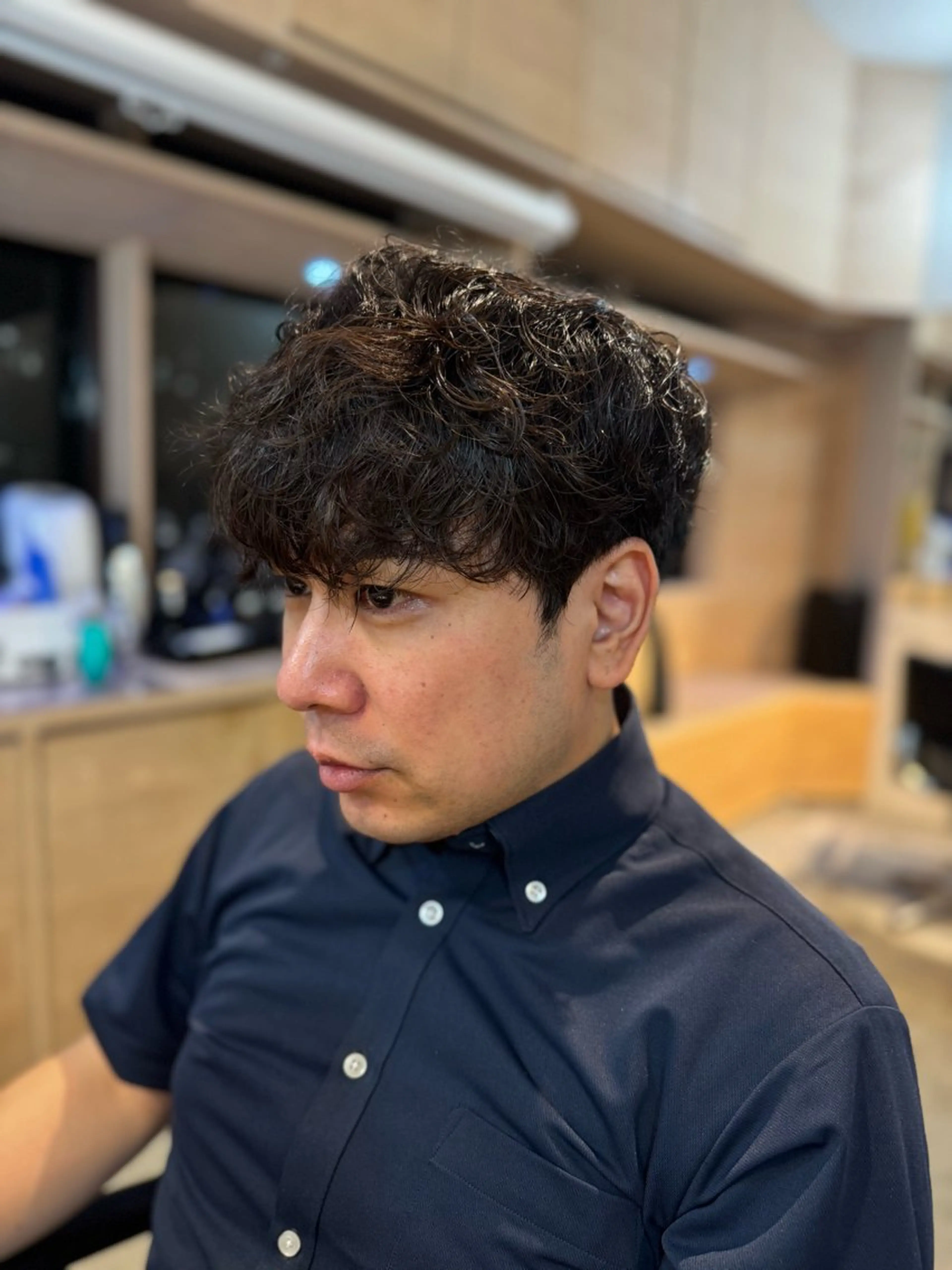 ショート パーマ メンズ カット パーマ 白髪ぼかし/メンズ パーマ/近野浩隆のヘアスタイル