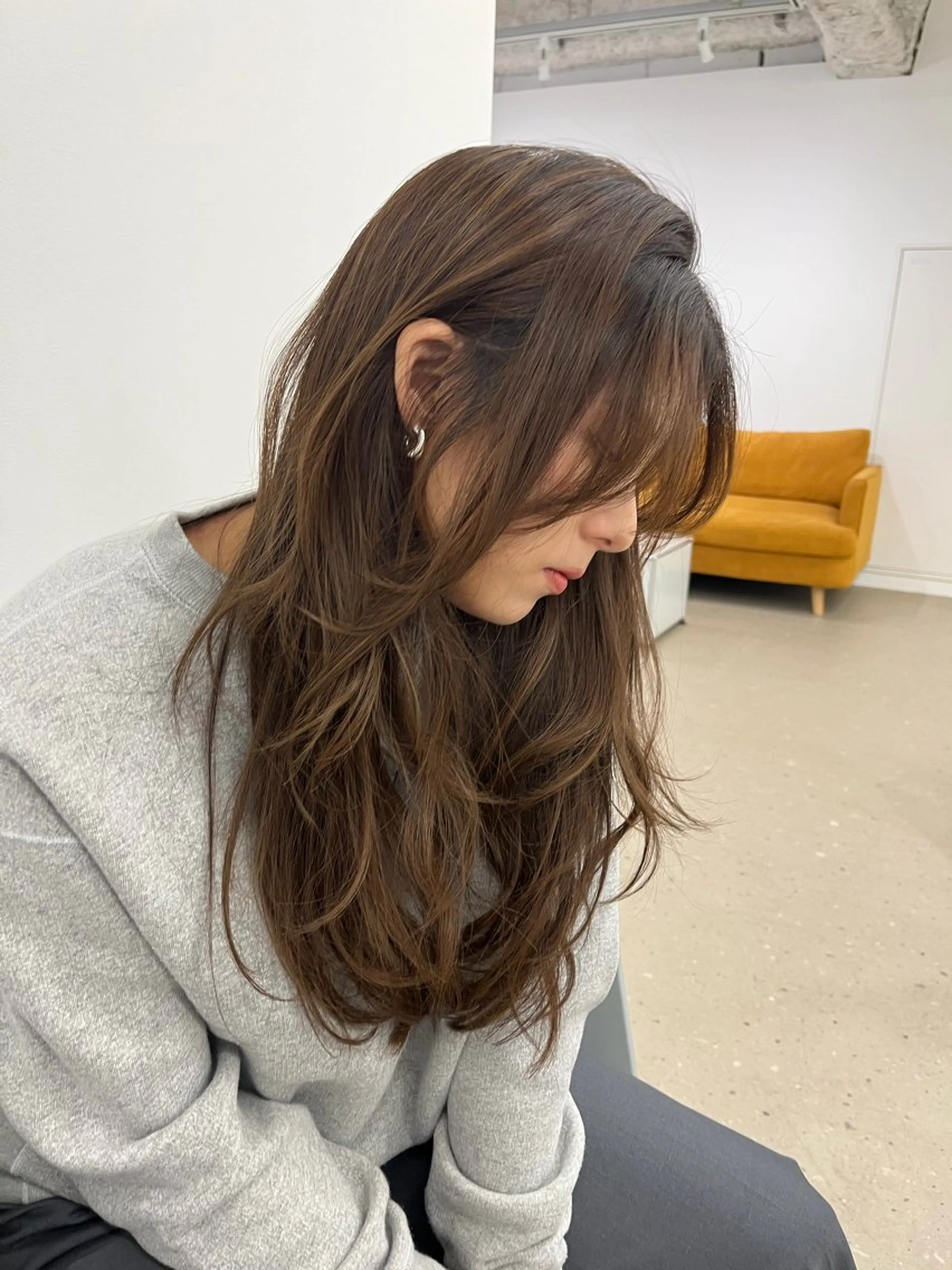 ロング カラー ブラウンカラー ハイレイヤー レイヤーカット 池田 未瑠のヘアスタイル