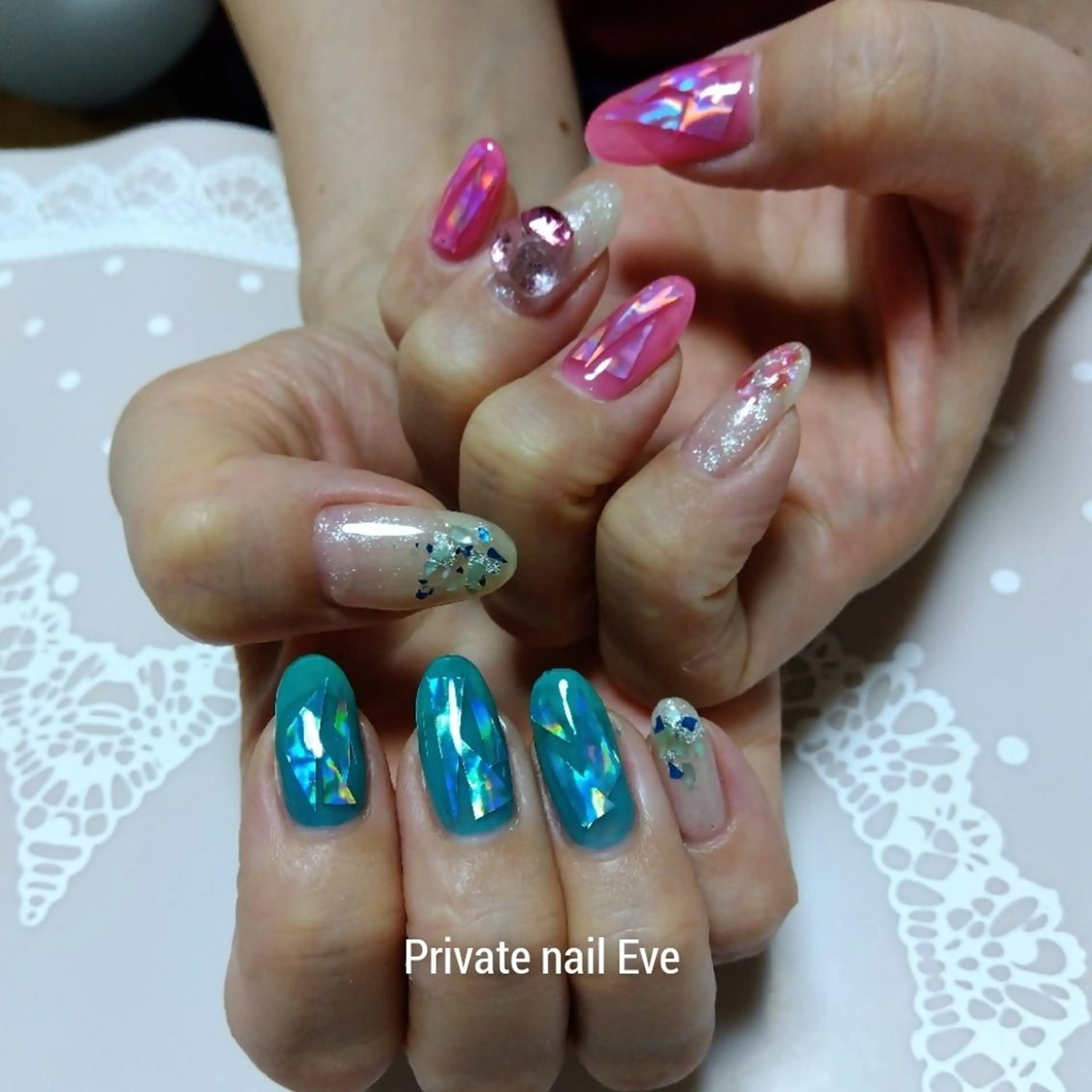 ネイル 氷ネイル・うるうるネイル ハンドネイル ネイル junkoのネイルデザイン