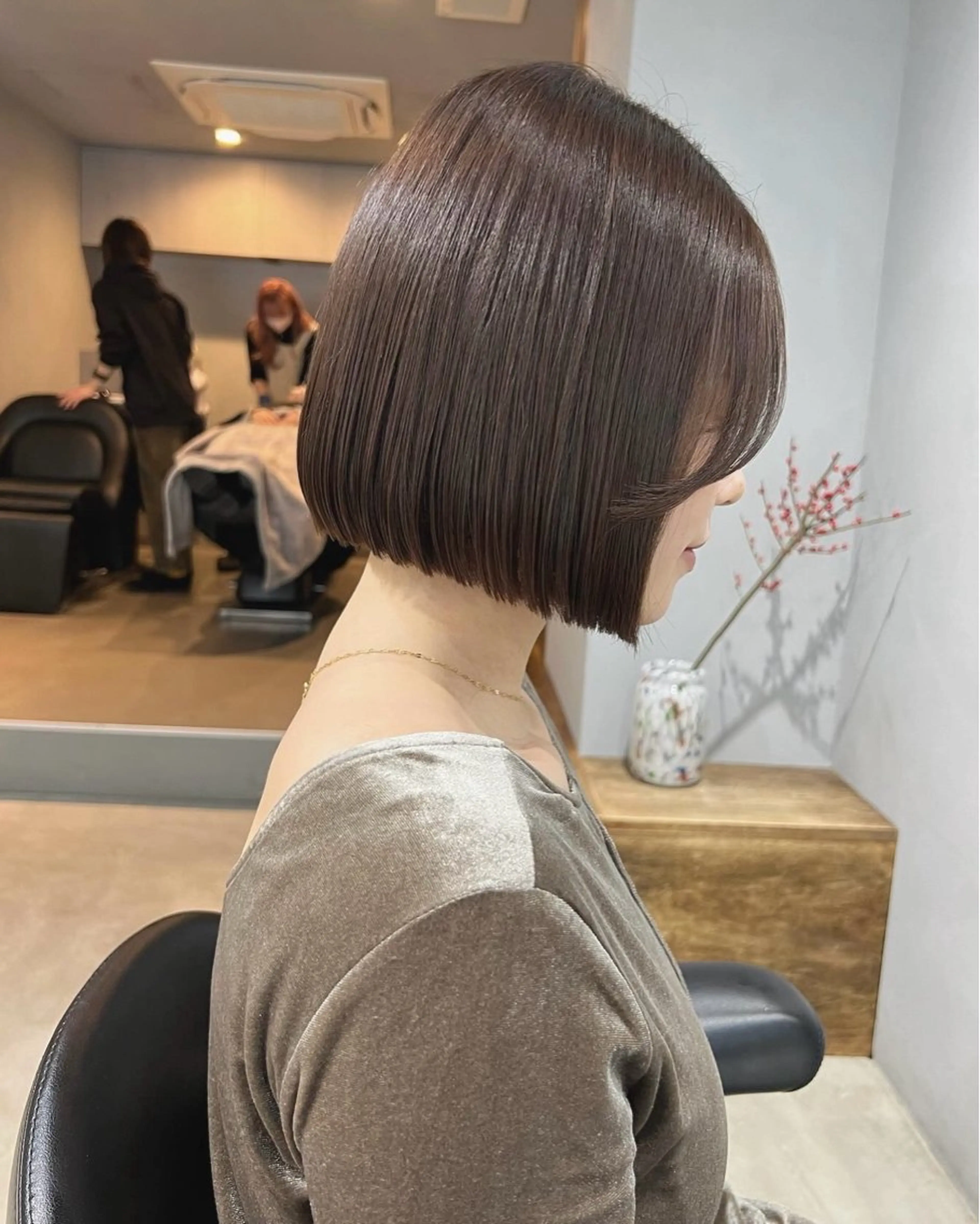 ミディアム カラー カット ヘアカラー トリートメント akane/ボブ /ブラウンベージュのヘアスタイル