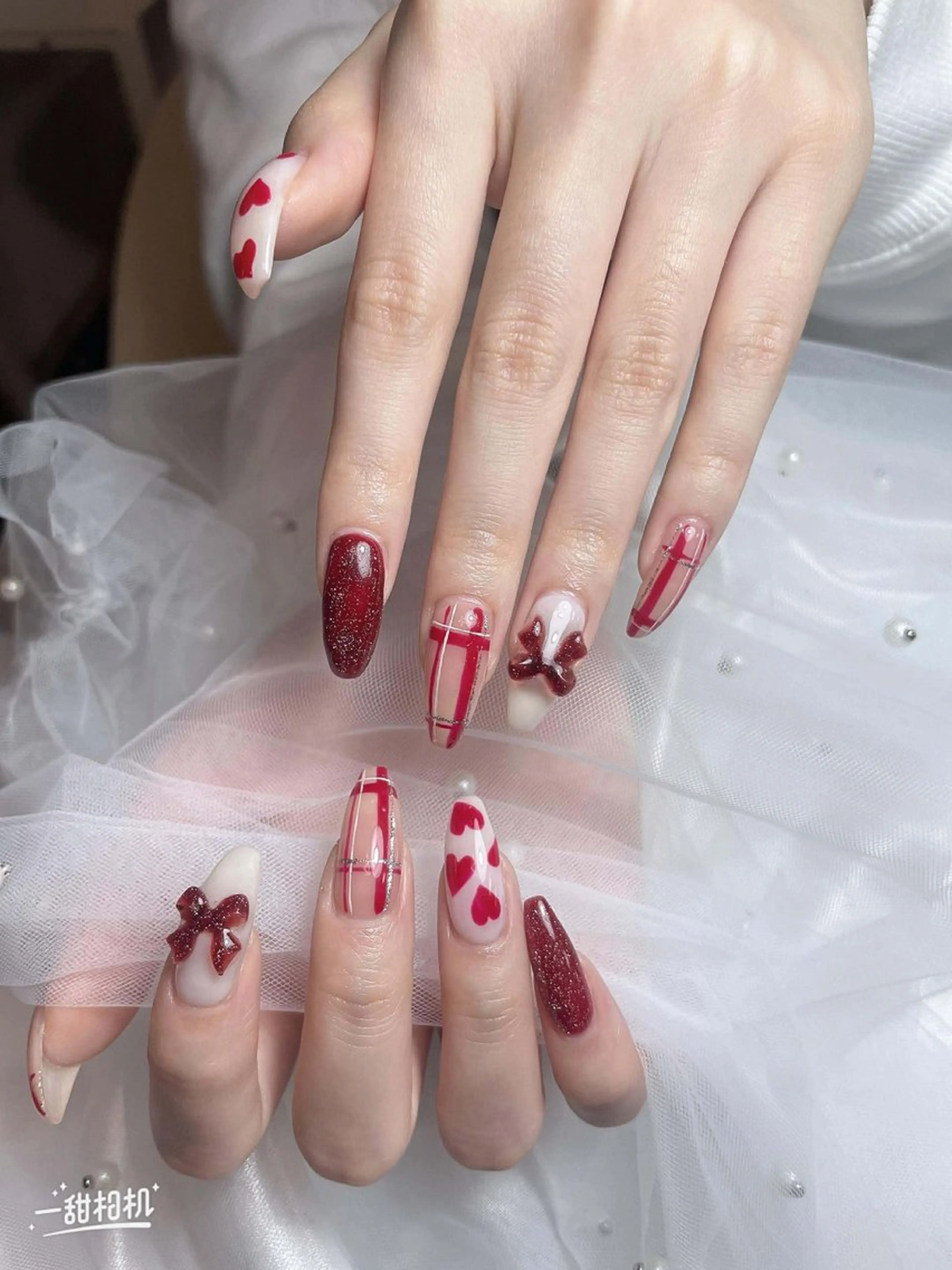 ネイル 長さ出し フレンチネイル グラデーション 卒業式 マグネットネイル ハンドネイル MIHANA ZENのネイルデザイン