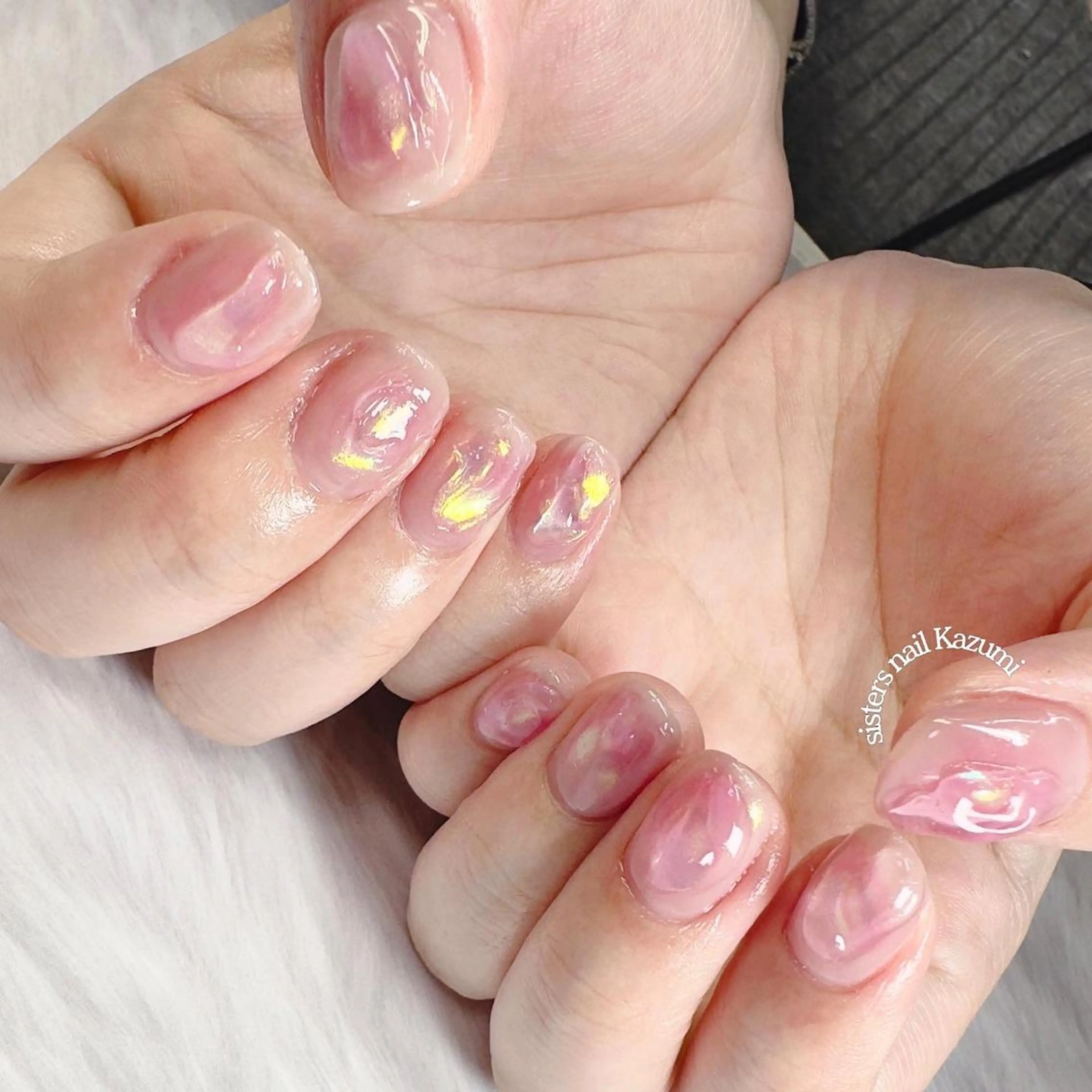 ネイル アートネイル カジュアル チークネイル ニュアンスネイル オフィスネイル sisters nail.fのネイルデザイン