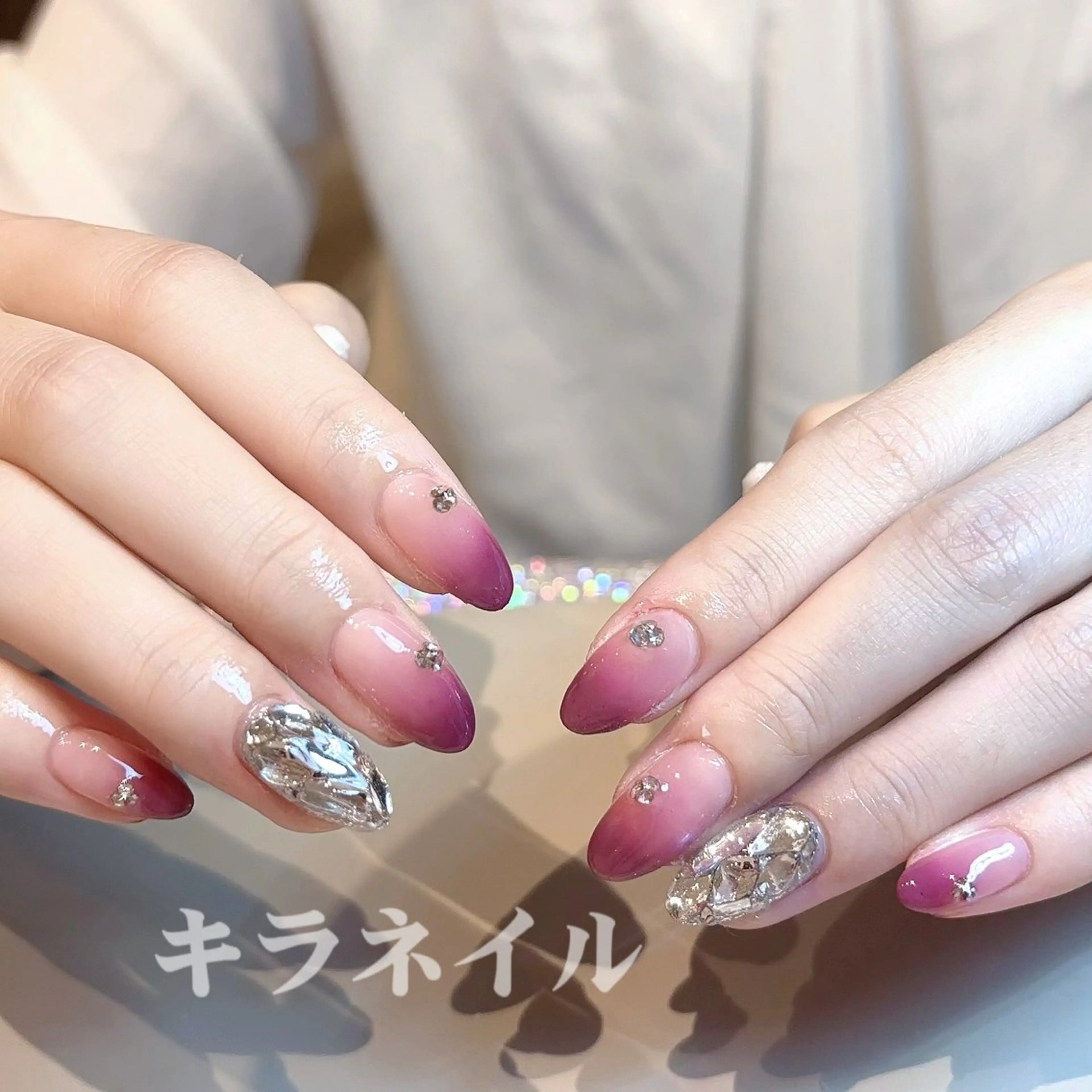 ネイル ハンドネイル 🎀kira 長さだし💗モチ最高のネイルデザイン