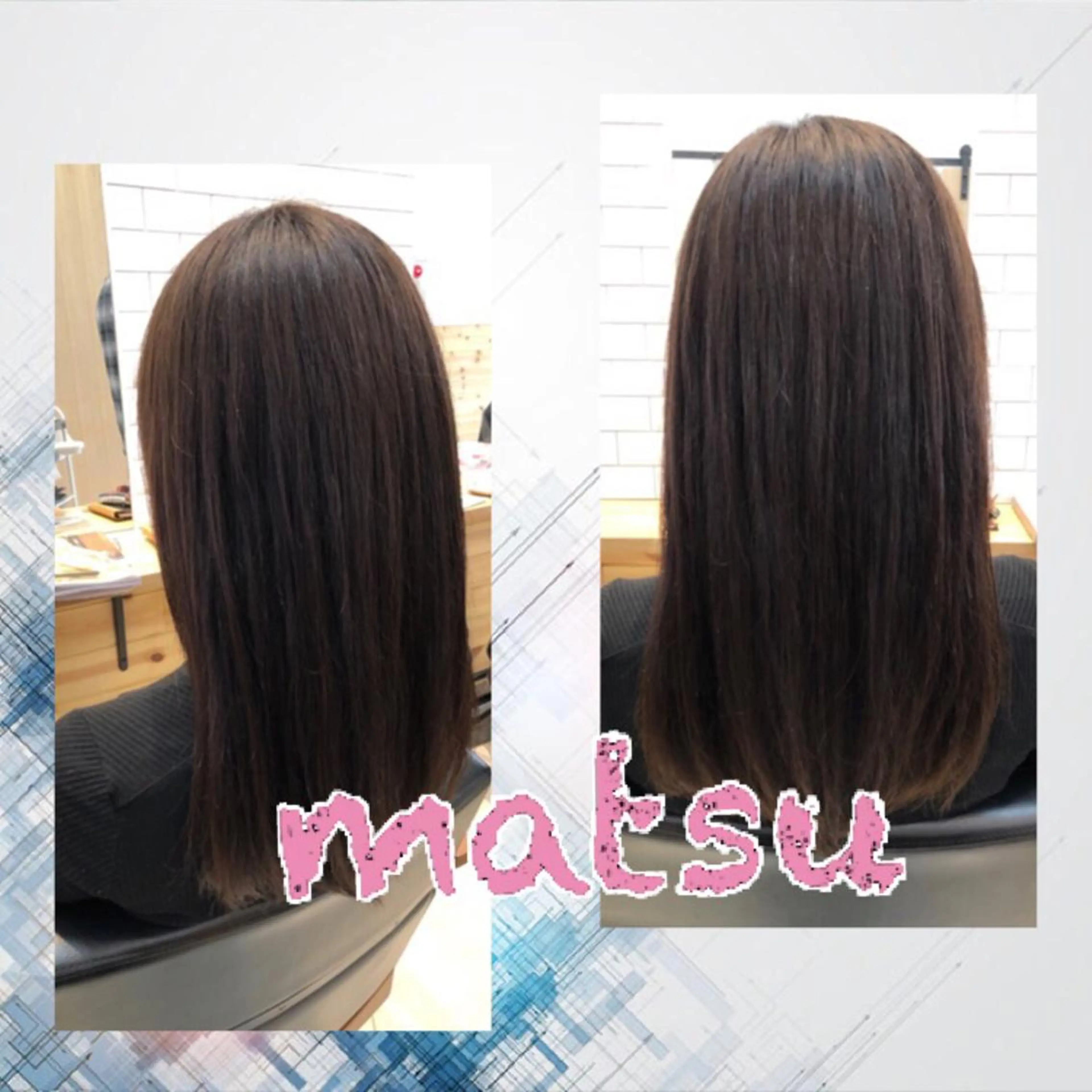 ロング カラー カット 縮毛矯正 MATSU 🌟韓国🇰🇷のヘアスタイル
