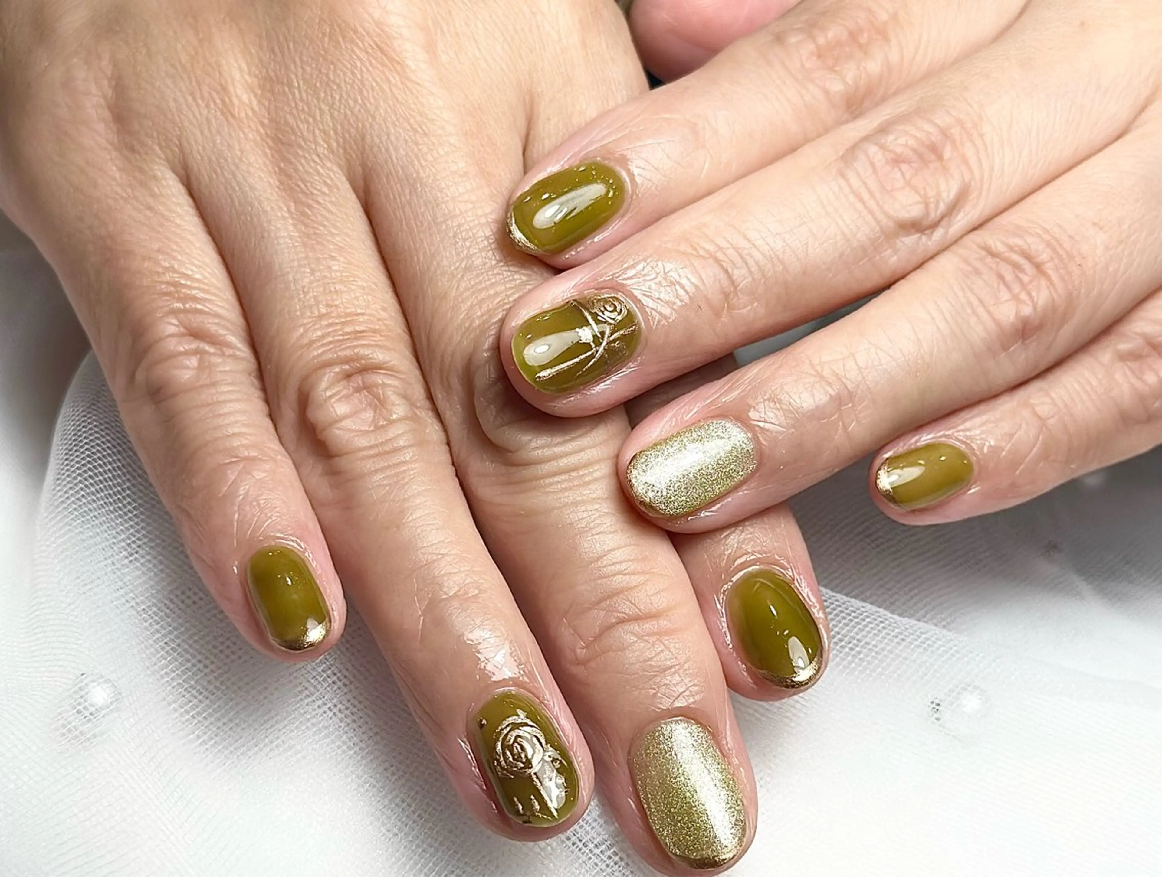 ネイル チークネイル 長さ出し ジェルネイル ガーリー 韓国ネイル ハンドネイル Gappogappo 中野ネイル所属・Junn Nailのネイルデザイン