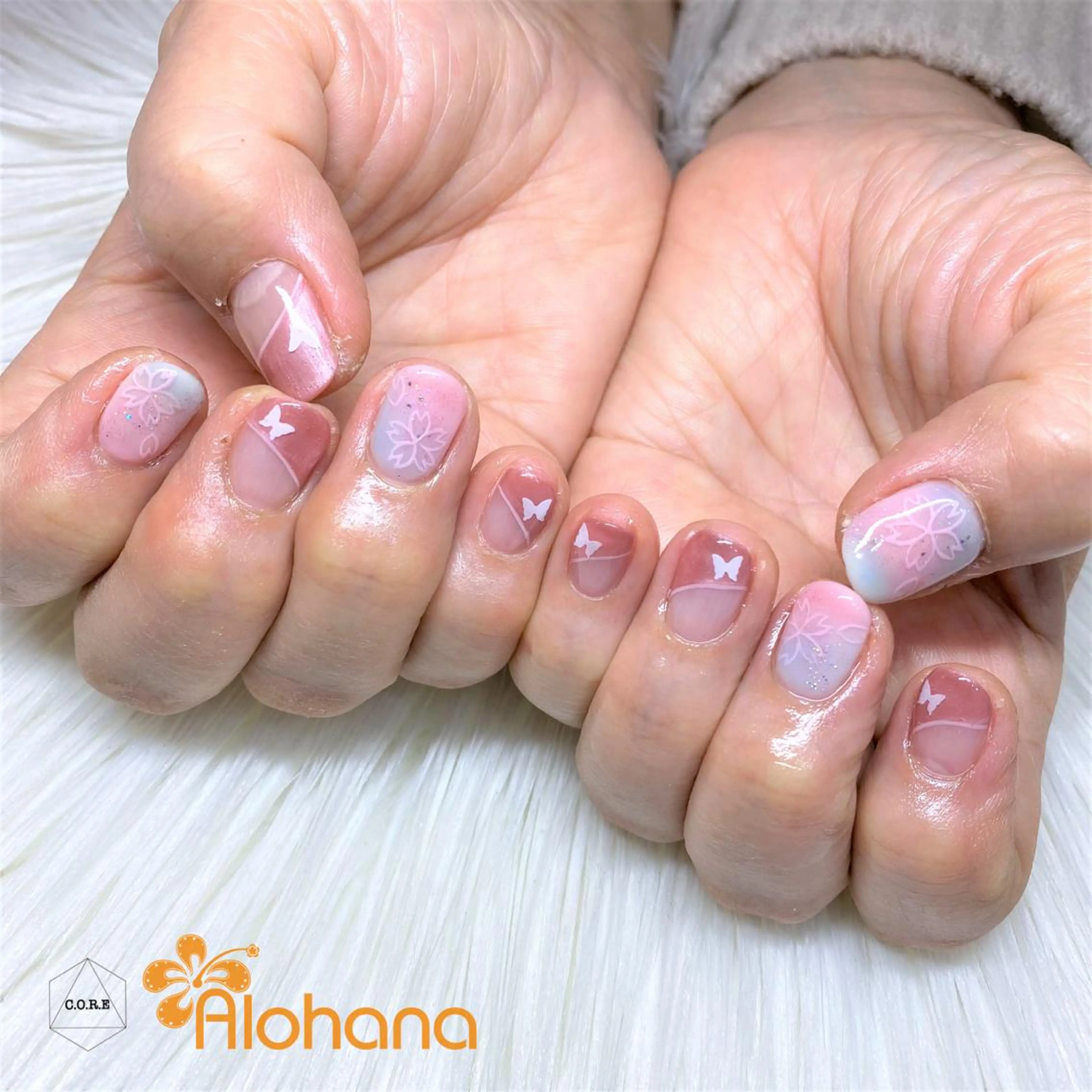 ネイル 桜ネイル ハンドネイル Alohana Minaのネイルデザイン