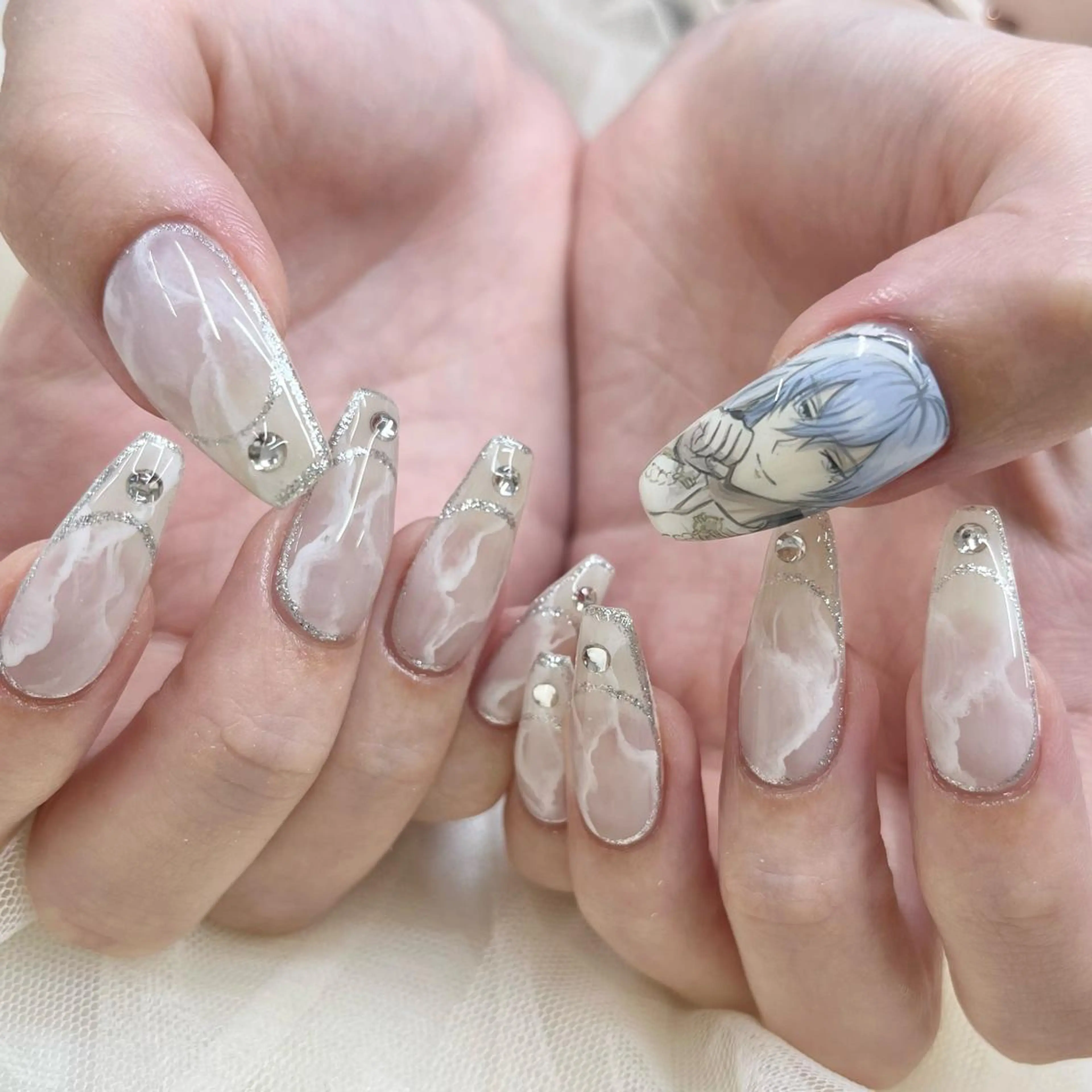 ロング ネイル ハンドネイル 池袋痛ネイル Nok. 渡辺のネイルデザイン