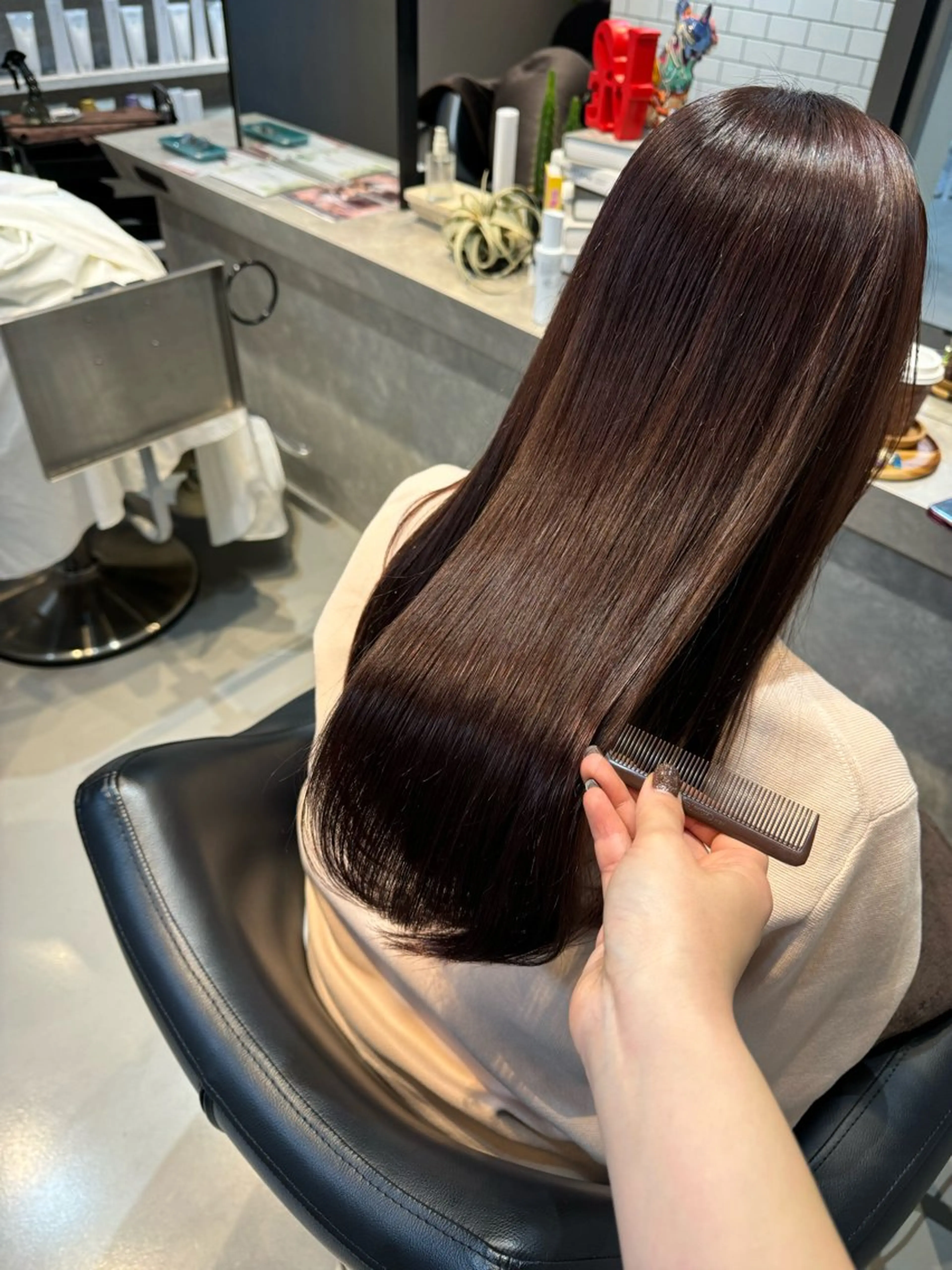 ロング カラー ベージュカラー ブリーチ 透明感カラー ブリーチなしカラー パープルカラー ヘアカラー 髪質改善×艶カラー Haruのヘアスタイル