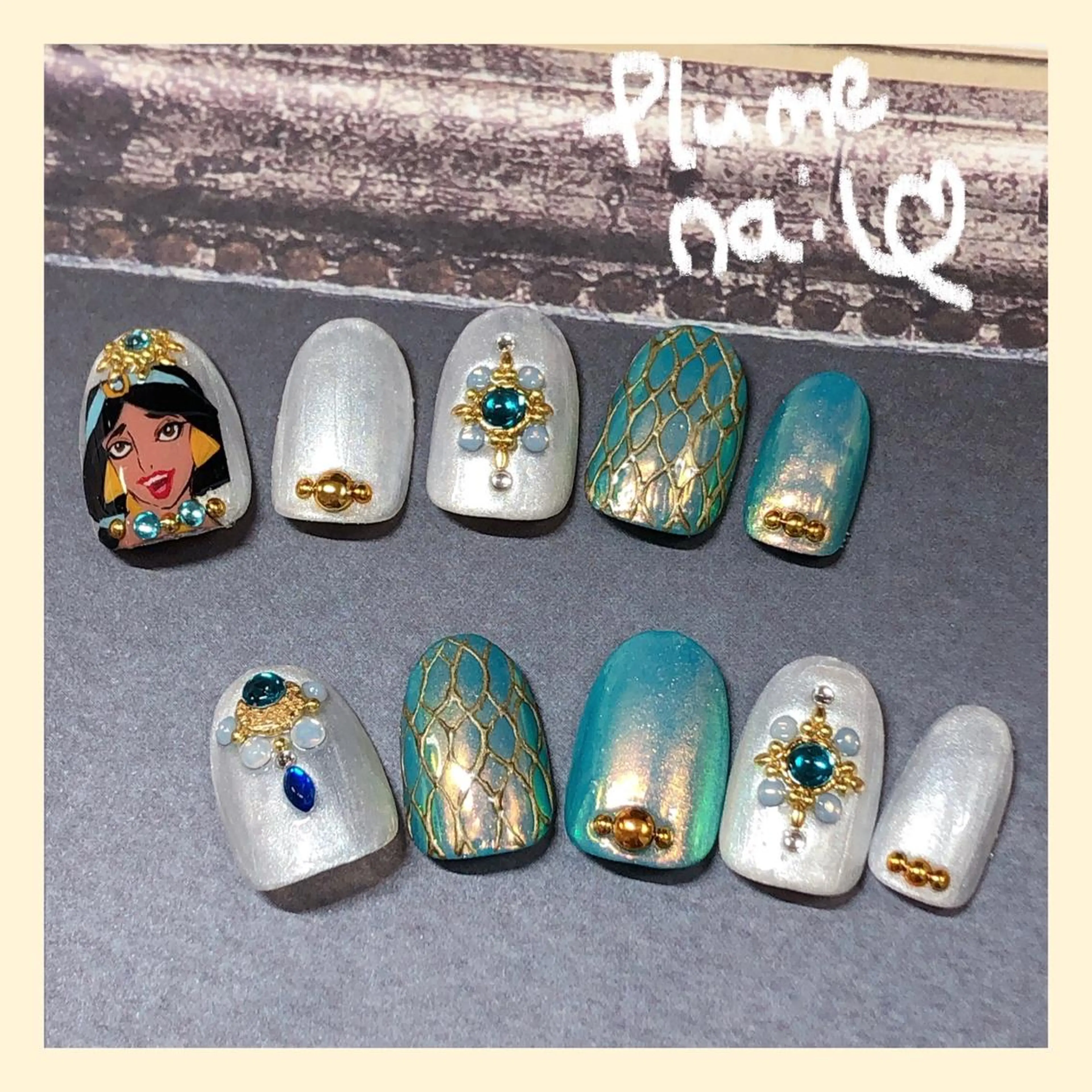 ネイル アートネイル オーロラネイル ハート キラキラネイル 韓国ネイル ハンドネイル plume nail ☆韓国ネイルのネイルデザイン