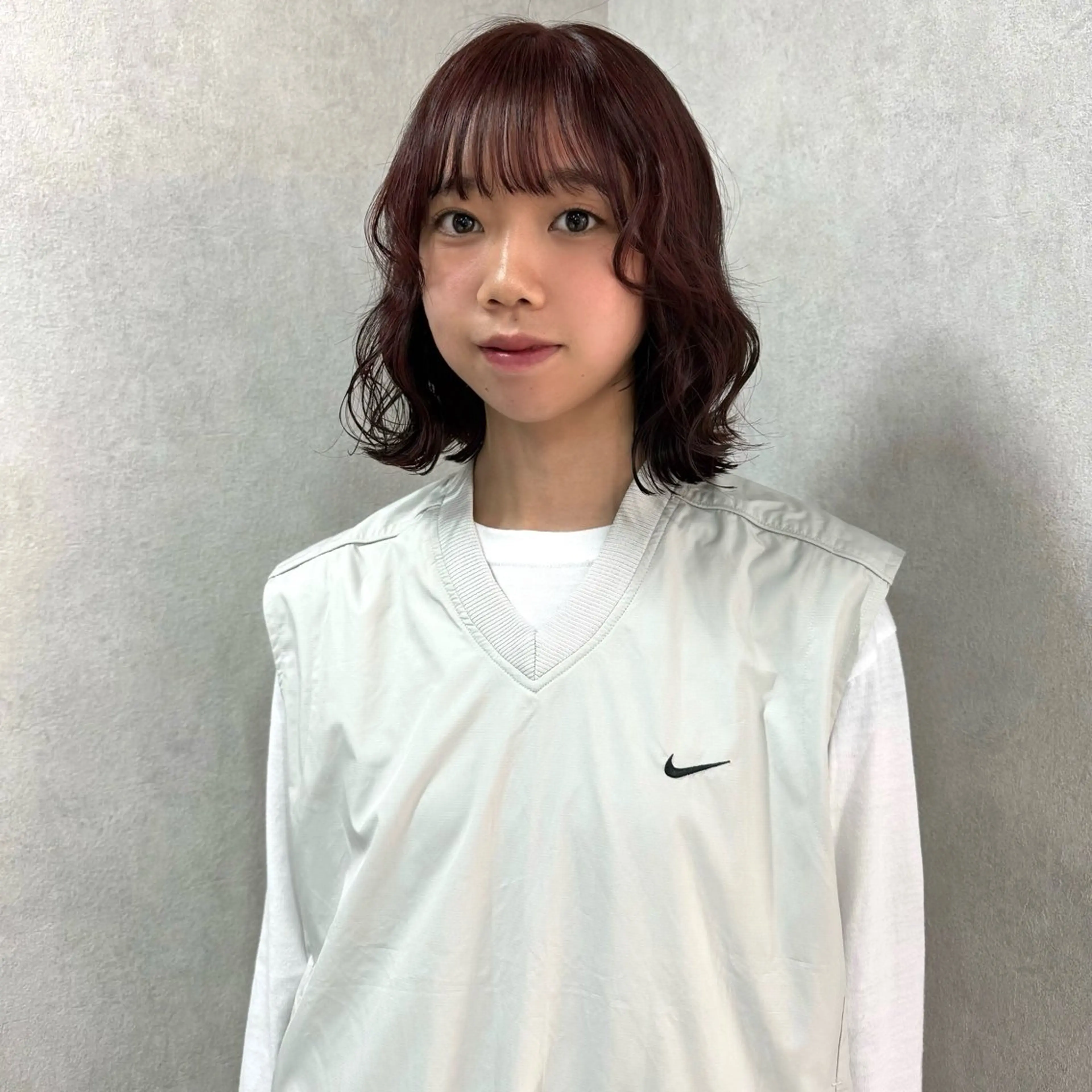 ミディアム カラー カット ヘアカラー 🎀ミルクティー/暖 色×レイヤー/マリアのヘアスタイル